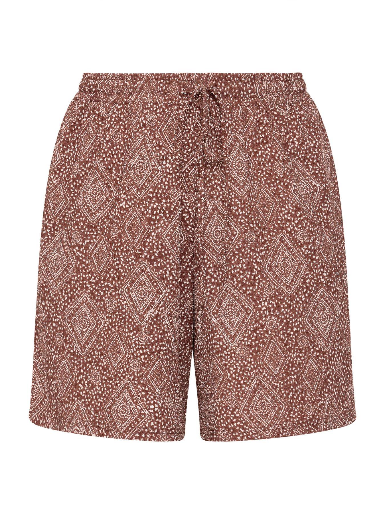 Image 5 of 5 of Yours Curve Burnt Diamond Shorts