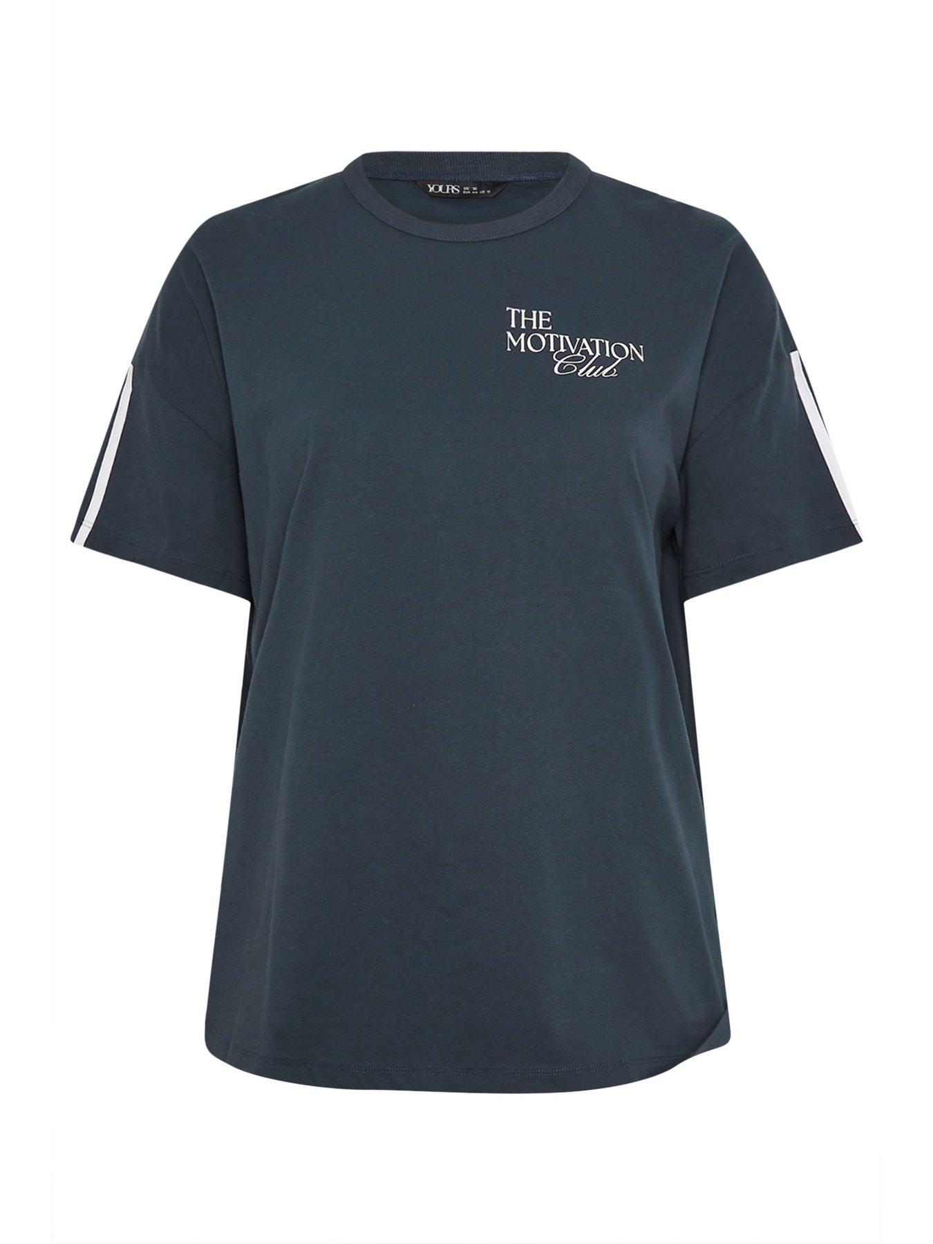 Image 5 of 5 of Yours Curve Motivation Club Active T-shirt - Blue