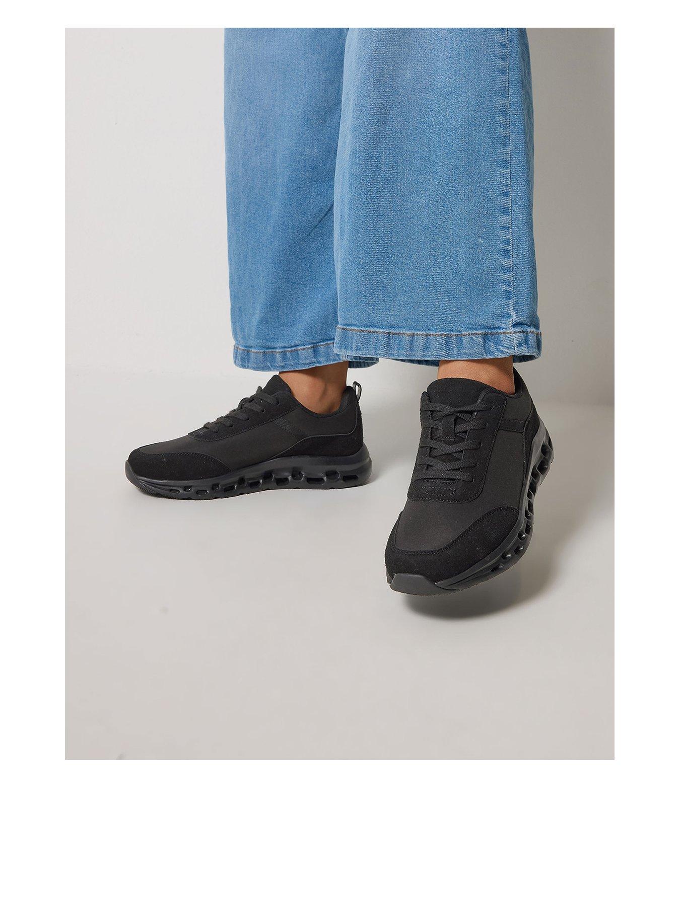 Yours EEE Fit Chunky Runner Shoes - Black