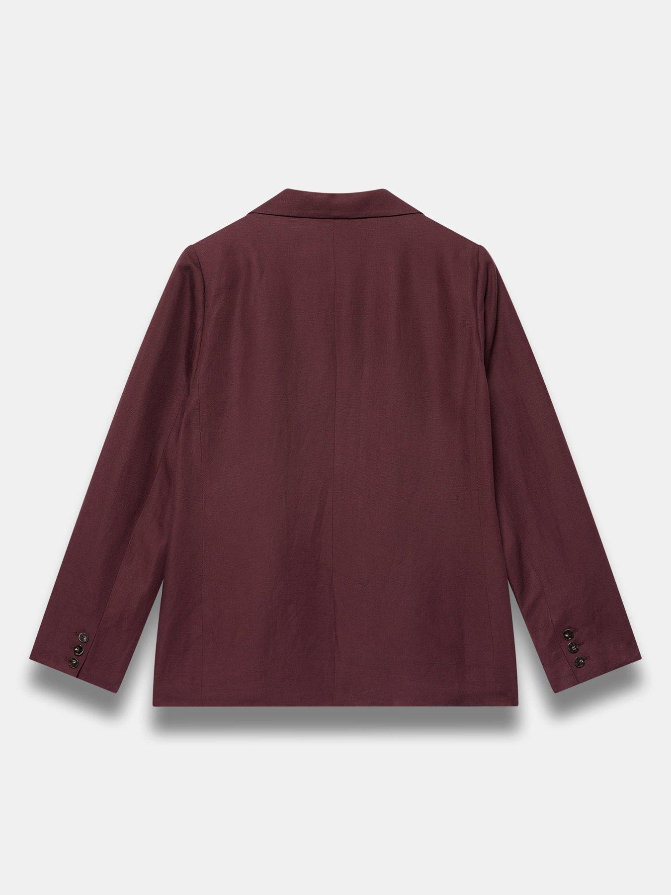 Image 6 of 6 of Mint Velvet Burgundy Sb Linen Blazer