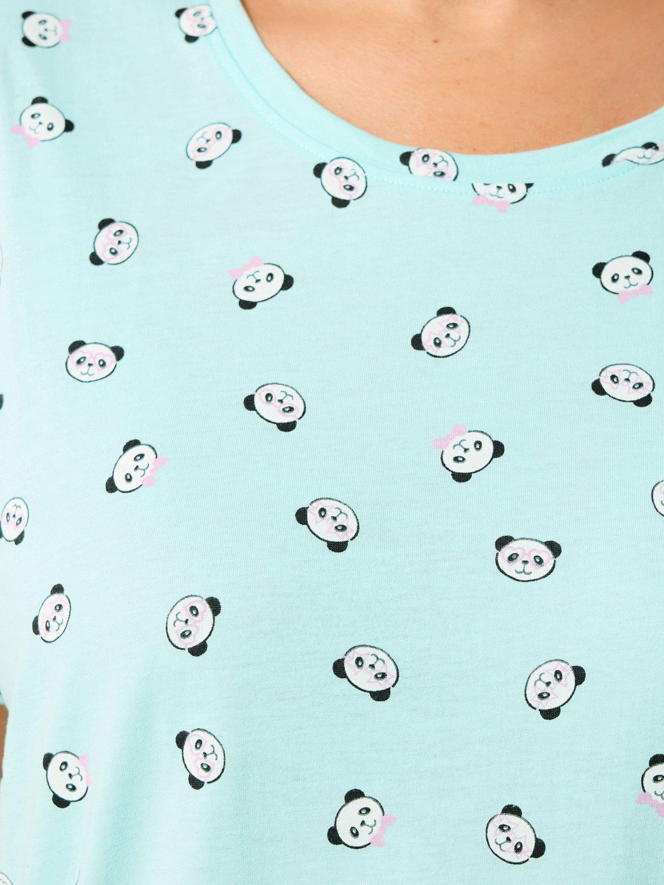 Image 4 of 5 of Yours Curve Panda Midaxi Nightdress - Blue