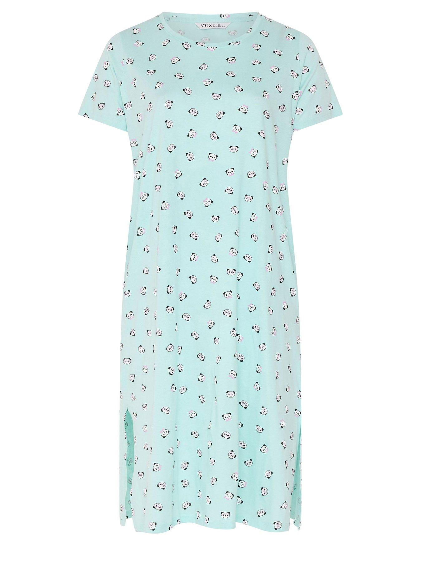 Image 5 of 5 of Yours Curve Panda Midaxi Nightdress - Blue