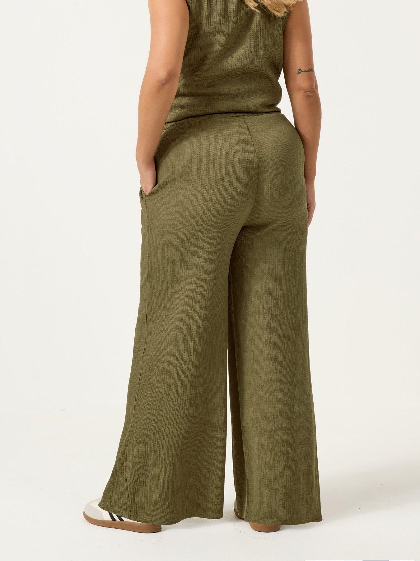 Image 2 of 5 of Yours Curve Textu Jersey Wide Leg Co-ord