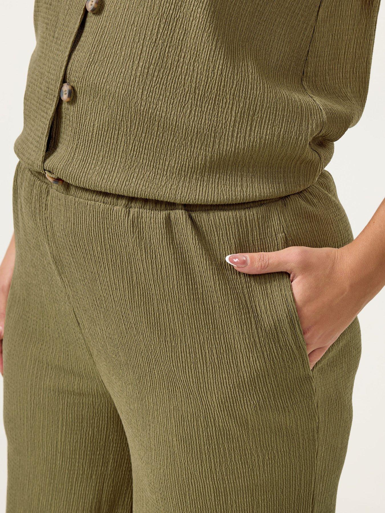 Image 4 of 5 of Yours Curve Textu Jersey Wide Leg Co-ord