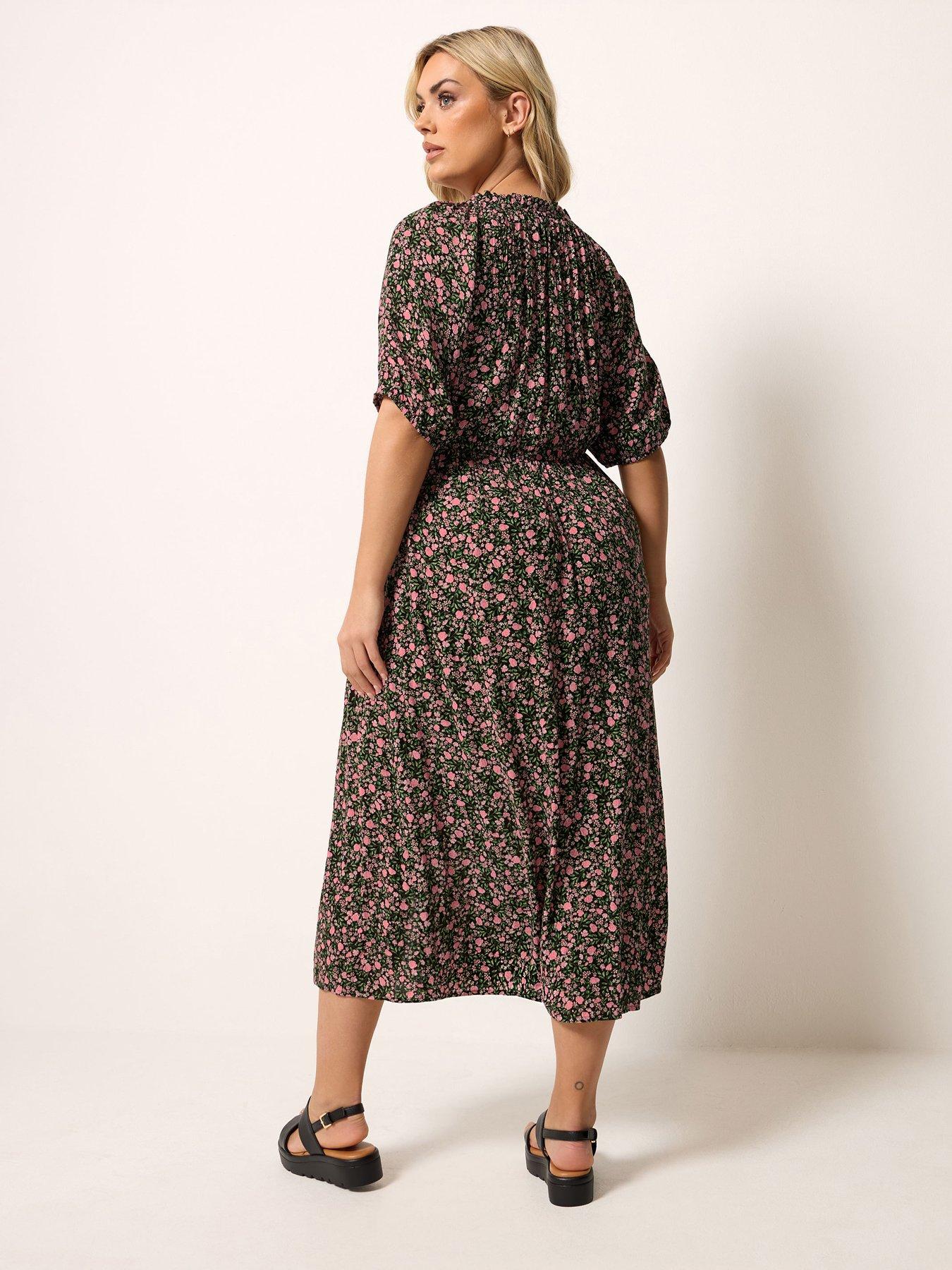 Image 2 of 5 of Yours Curve Gypsy Pintuck Short Sleeve Dress