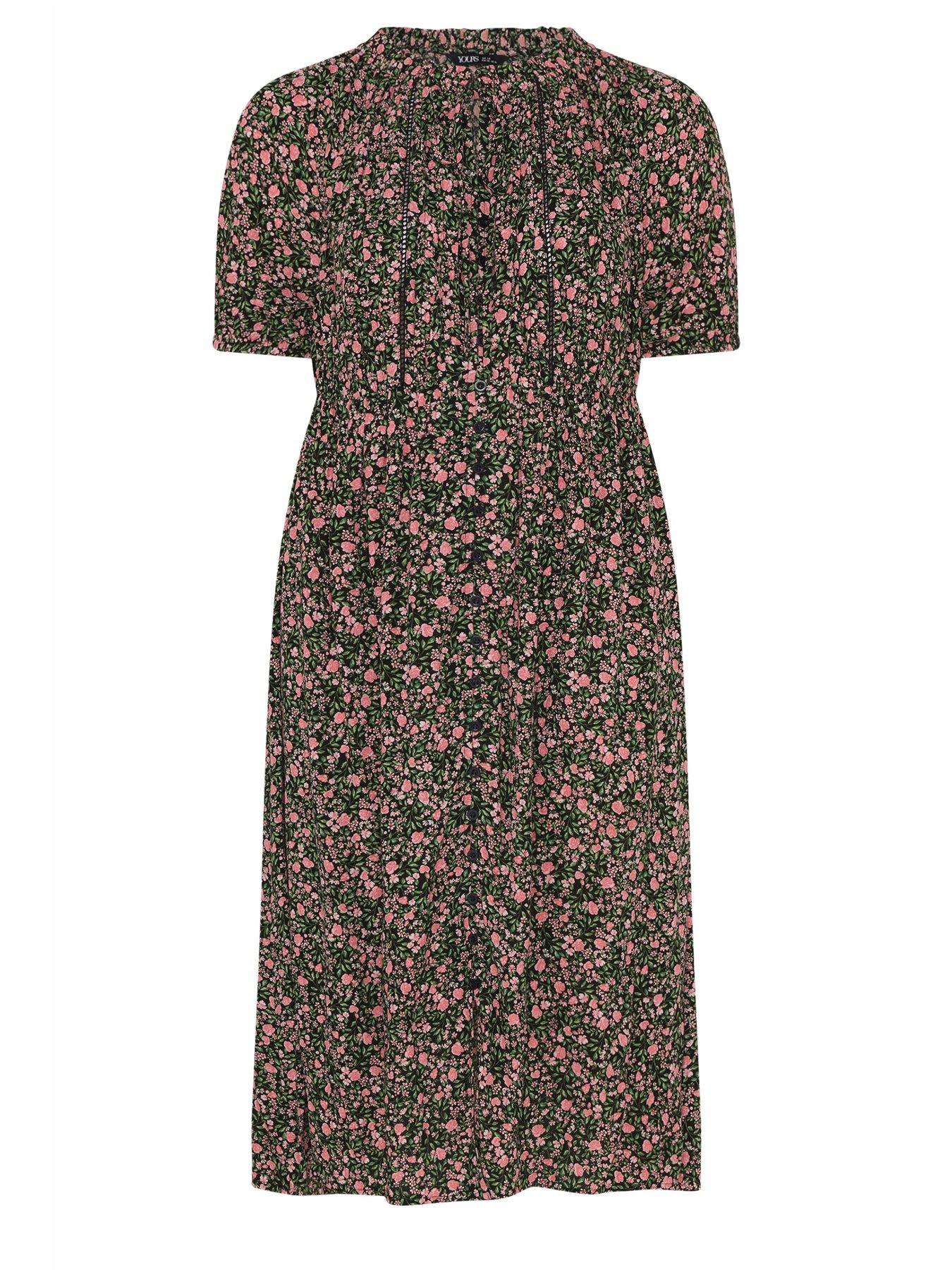 Image 5 of 5 of Yours Curve Gypsy Pintuck Short Sleeve Dress