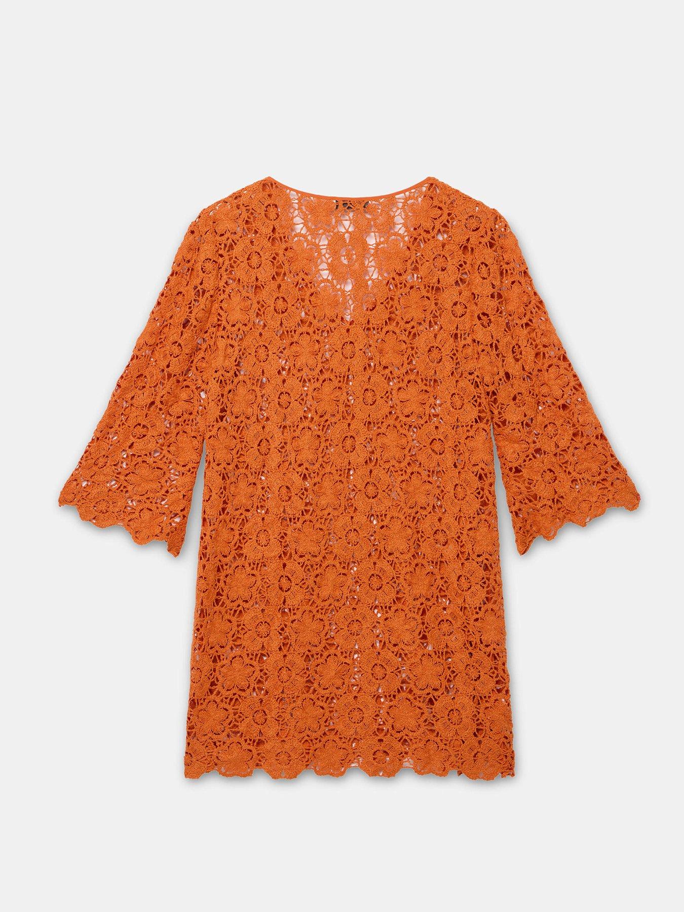 Image 6 of 6 of Mint Velvet Orange Crochet Beach Dress