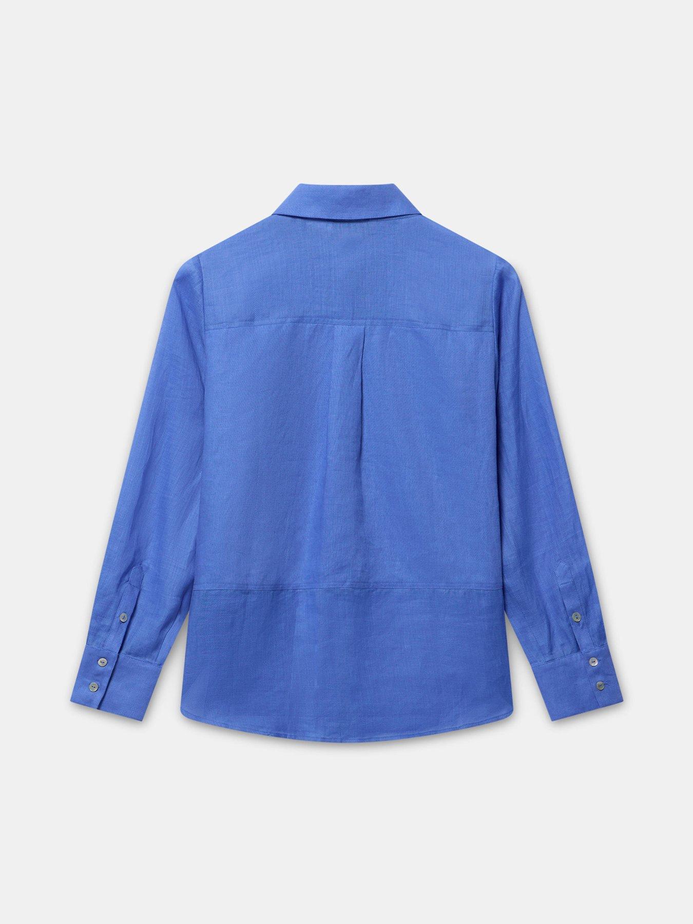Image 6 of 6 of Mint Velvet Linen Mix Shirt - Blue