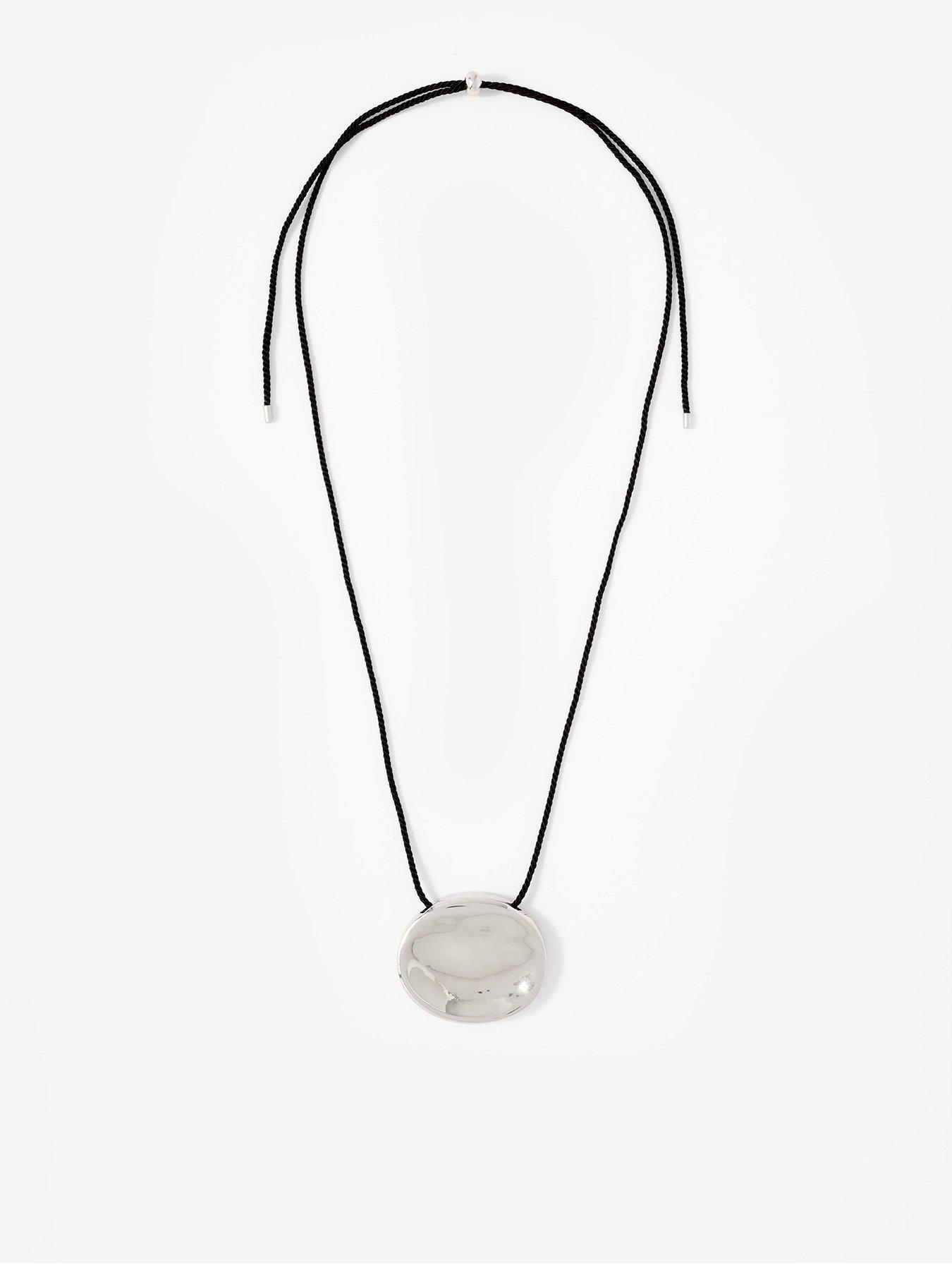 Image 1 of 4 of Mint Velvet Stud Rope Necklace - Silver
