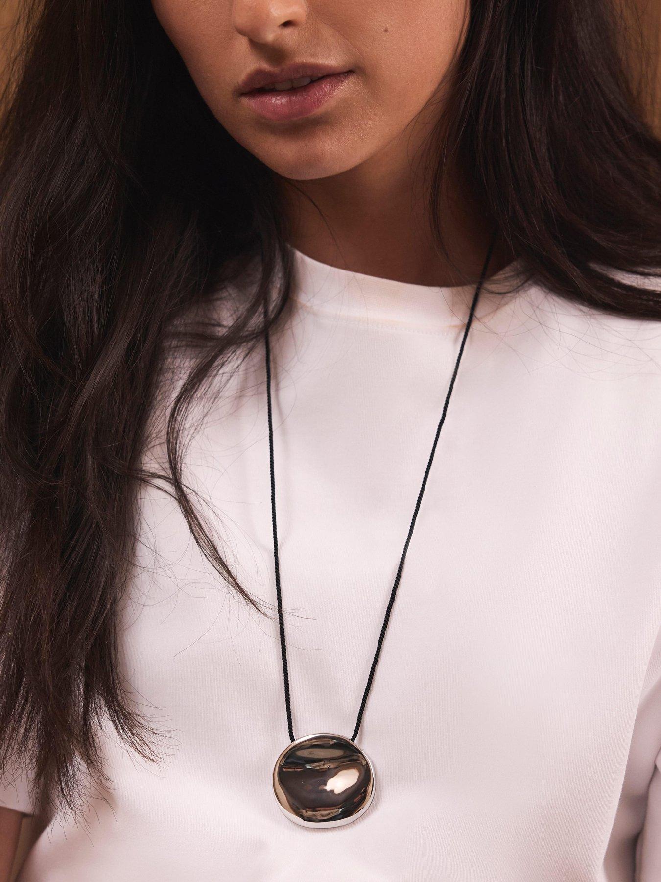 Image 2 of 4 of Mint Velvet Stud Rope Necklace - Silver
