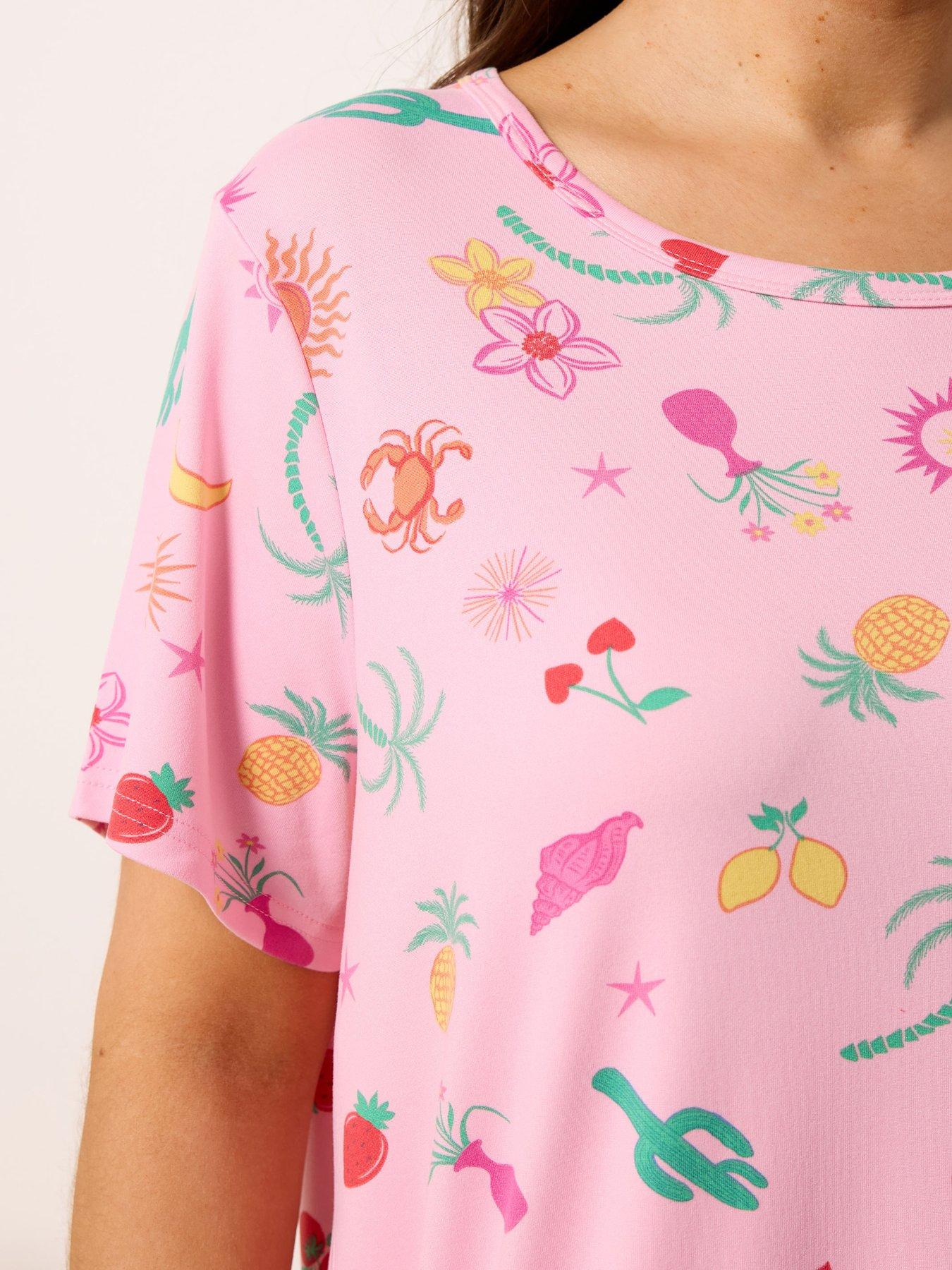 Image 4 of 5 of Yours Curve Soft Touch Dipped Back Nightdress - Pink