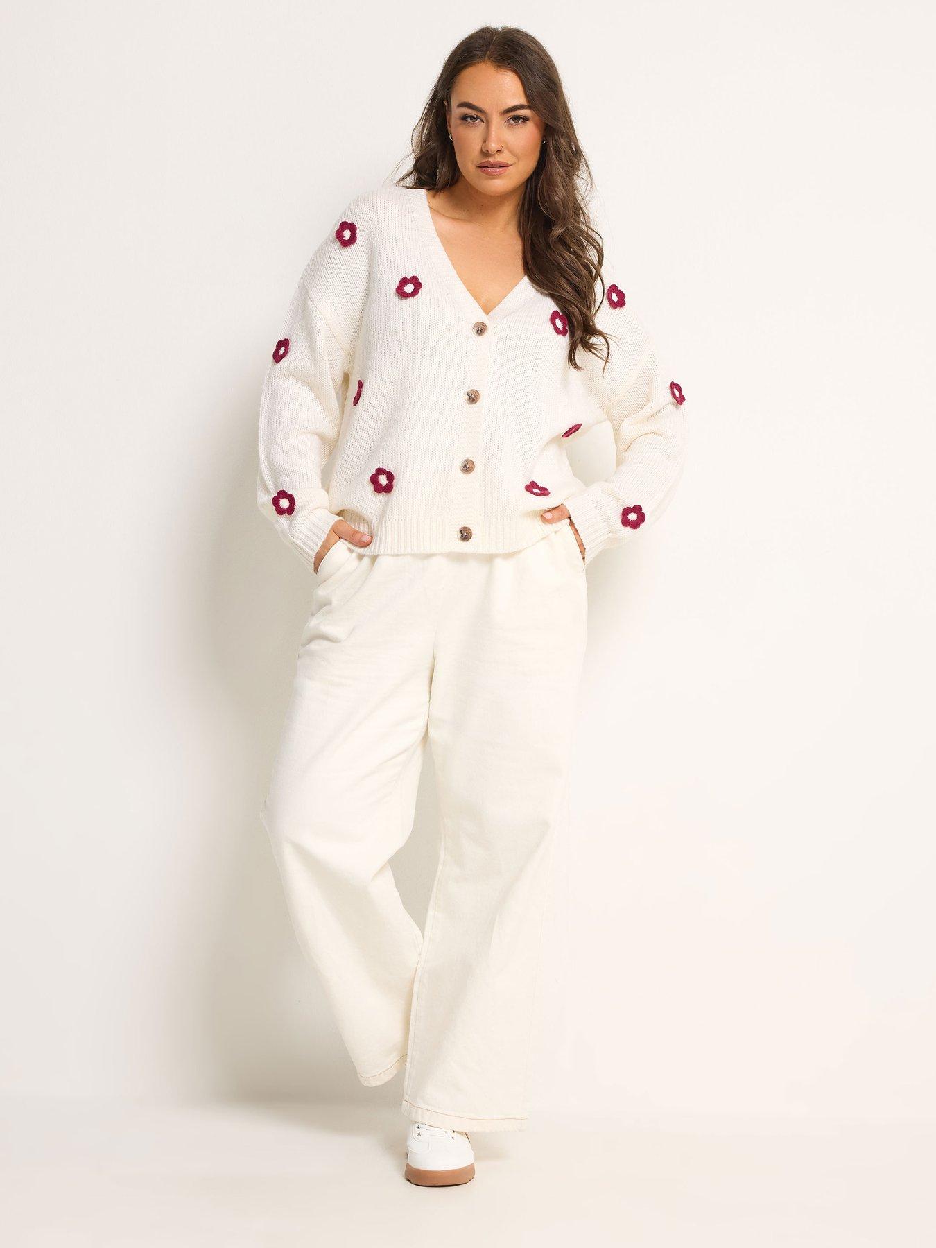 Image 3 of 5 of Yours Curve 3d Floral Midi Cardigan