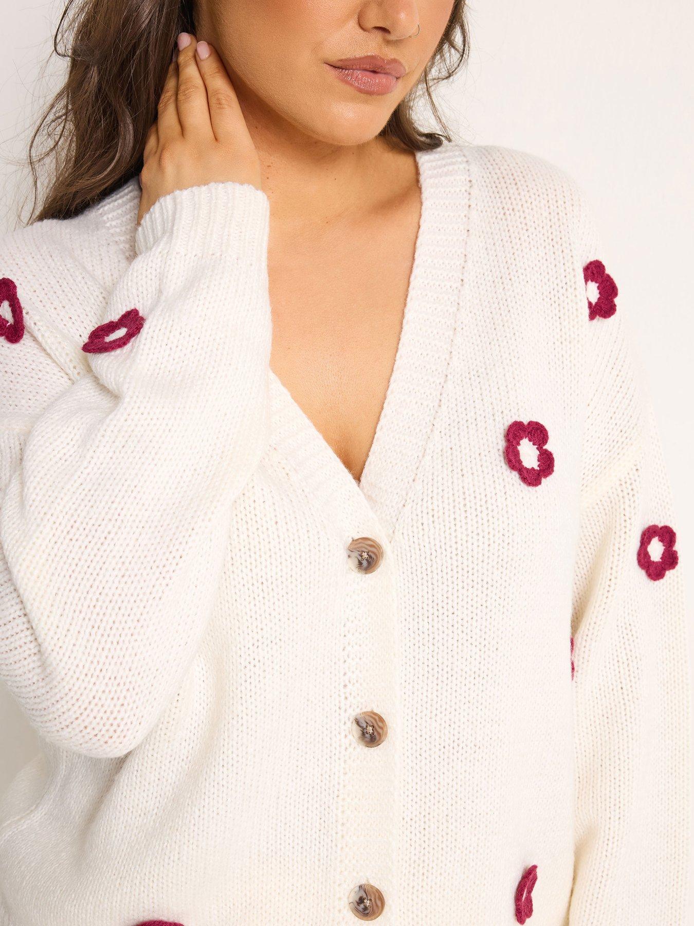Image 4 of 5 of Yours Curve 3d Floral Midi Cardigan