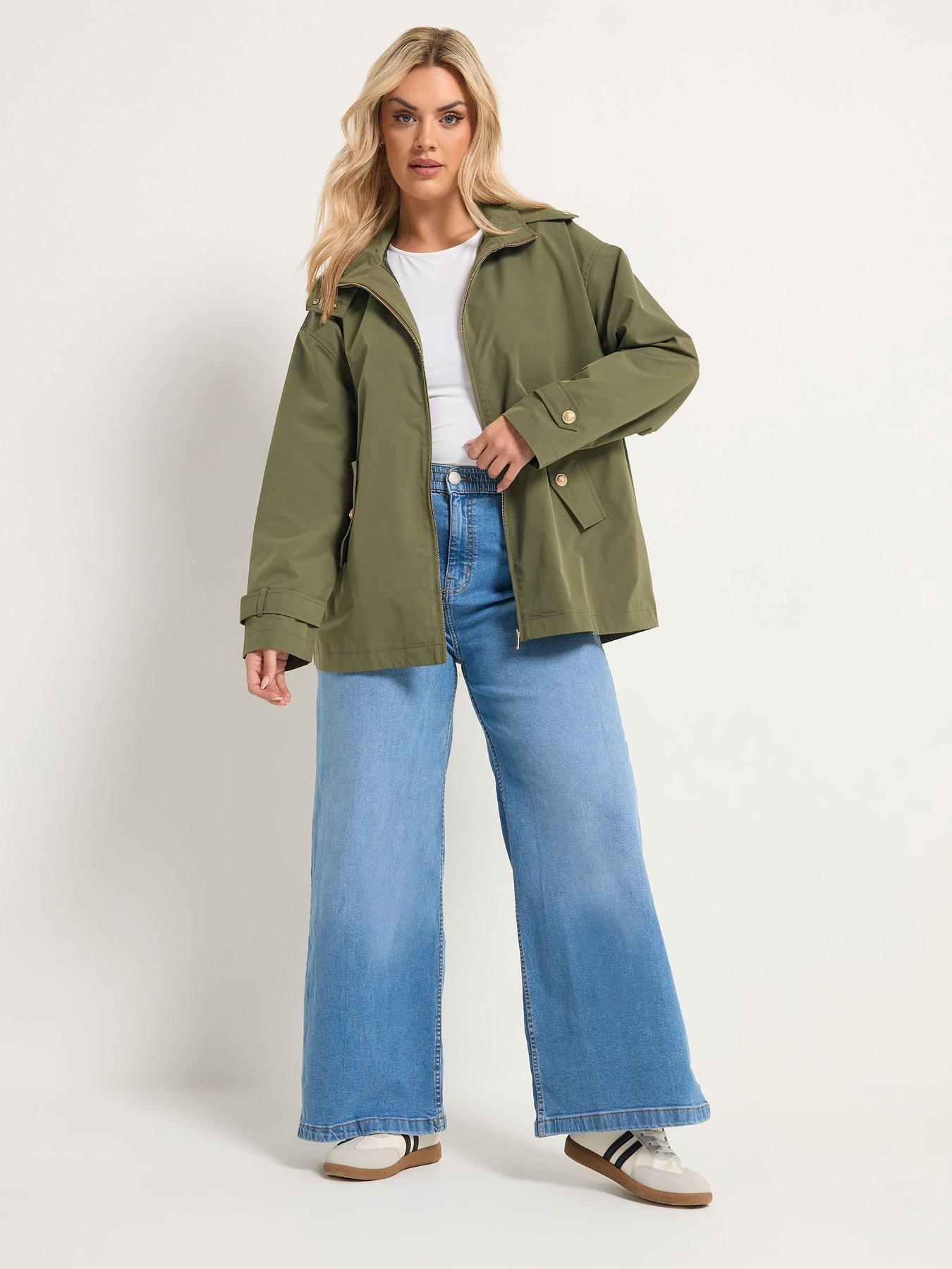 Yours Curve Military Button Jacket - Khaki | Very