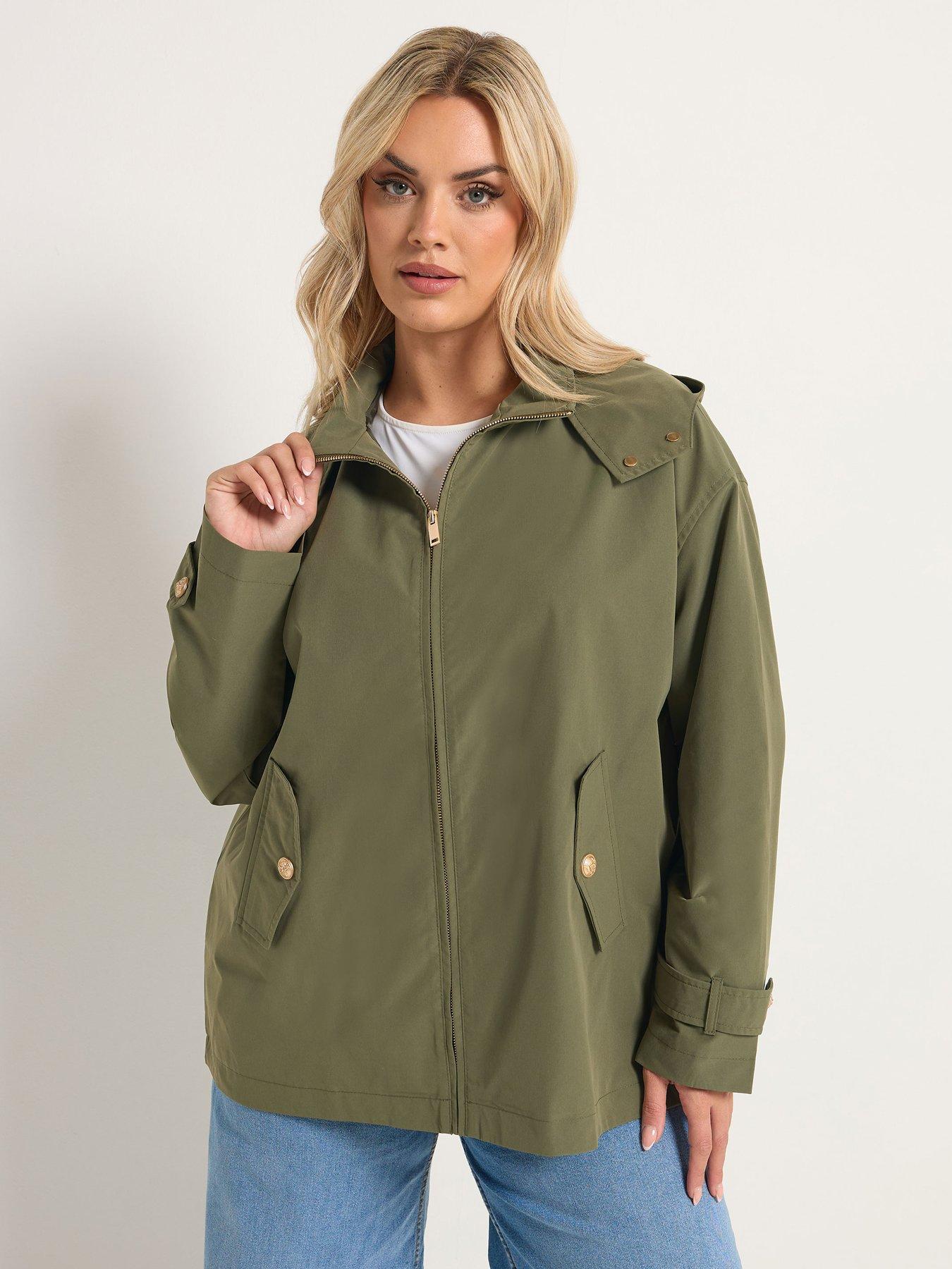 Yours Curve Military Button Jacket - Khaki | Very