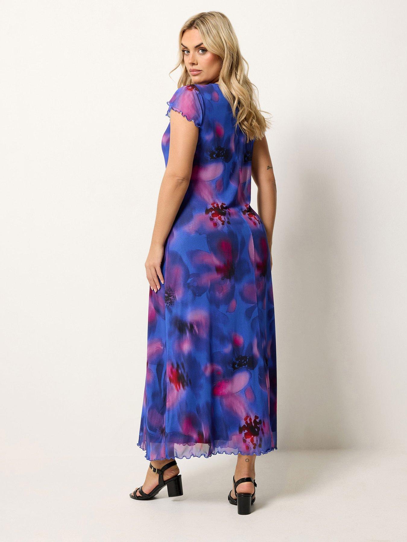 Image 2 of 5 of Yours Curve Mesh A-line Maxi Dress