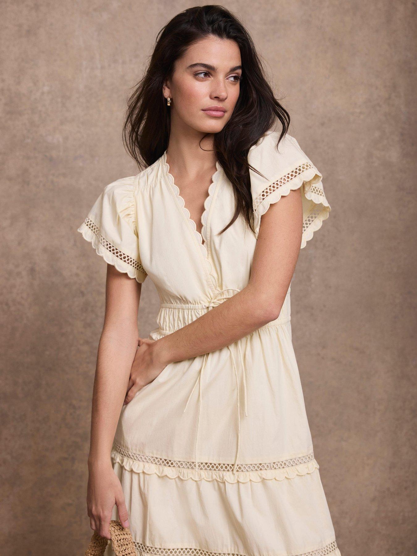 Image 3 of 6 of Mint Velvet Lemon Cotton Ruffle Maxi Dress - Yellow