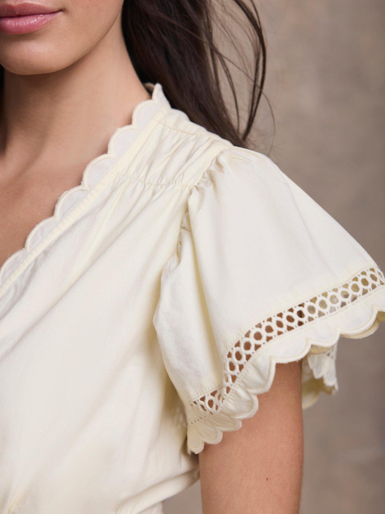 Image 4 of 6 of Mint Velvet Lemon Cotton Ruffle Maxi Dress - Yellow