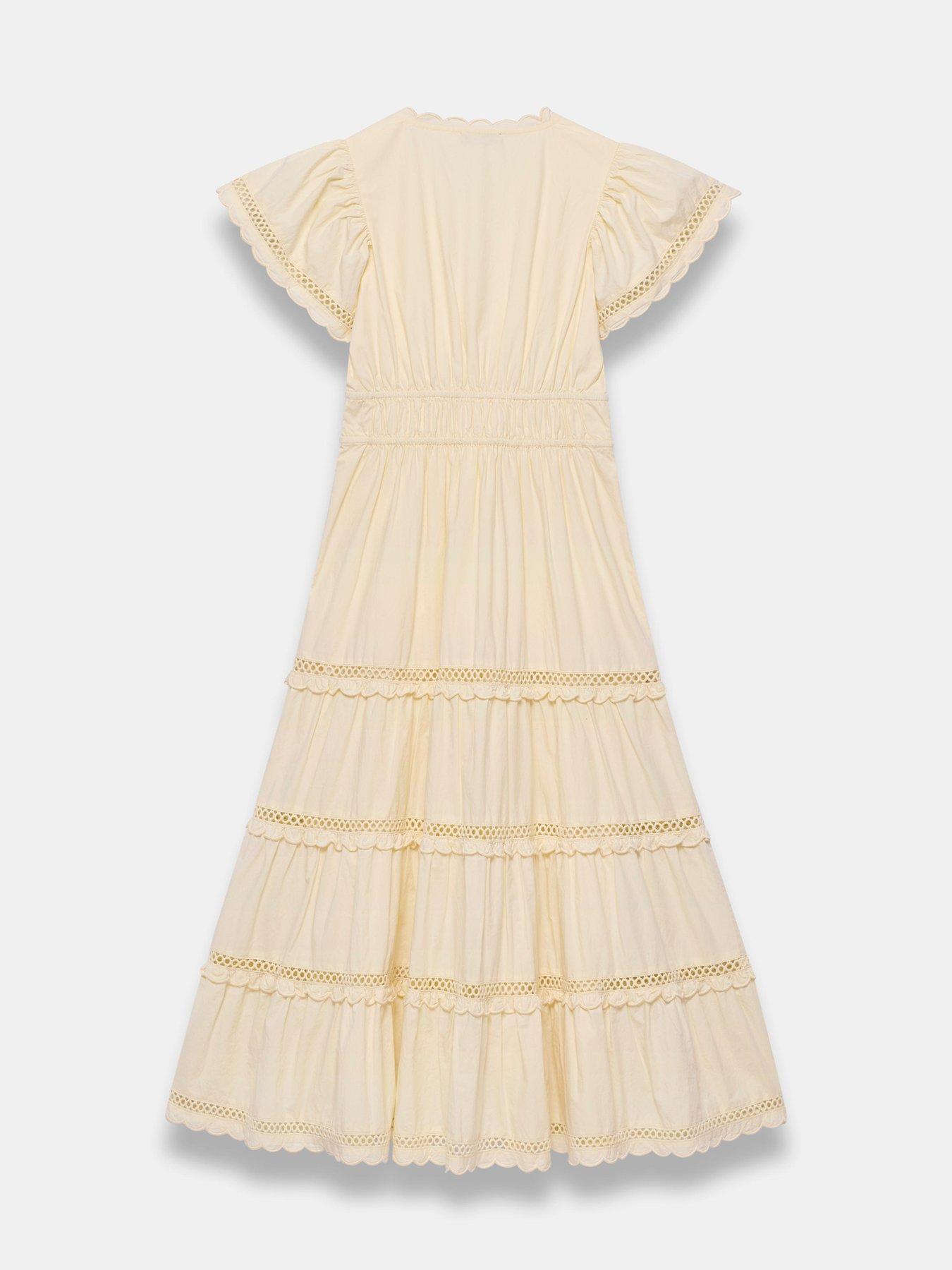 Image 6 of 6 of Mint Velvet Lemon Cotton Ruffle Maxi Dress - Yellow