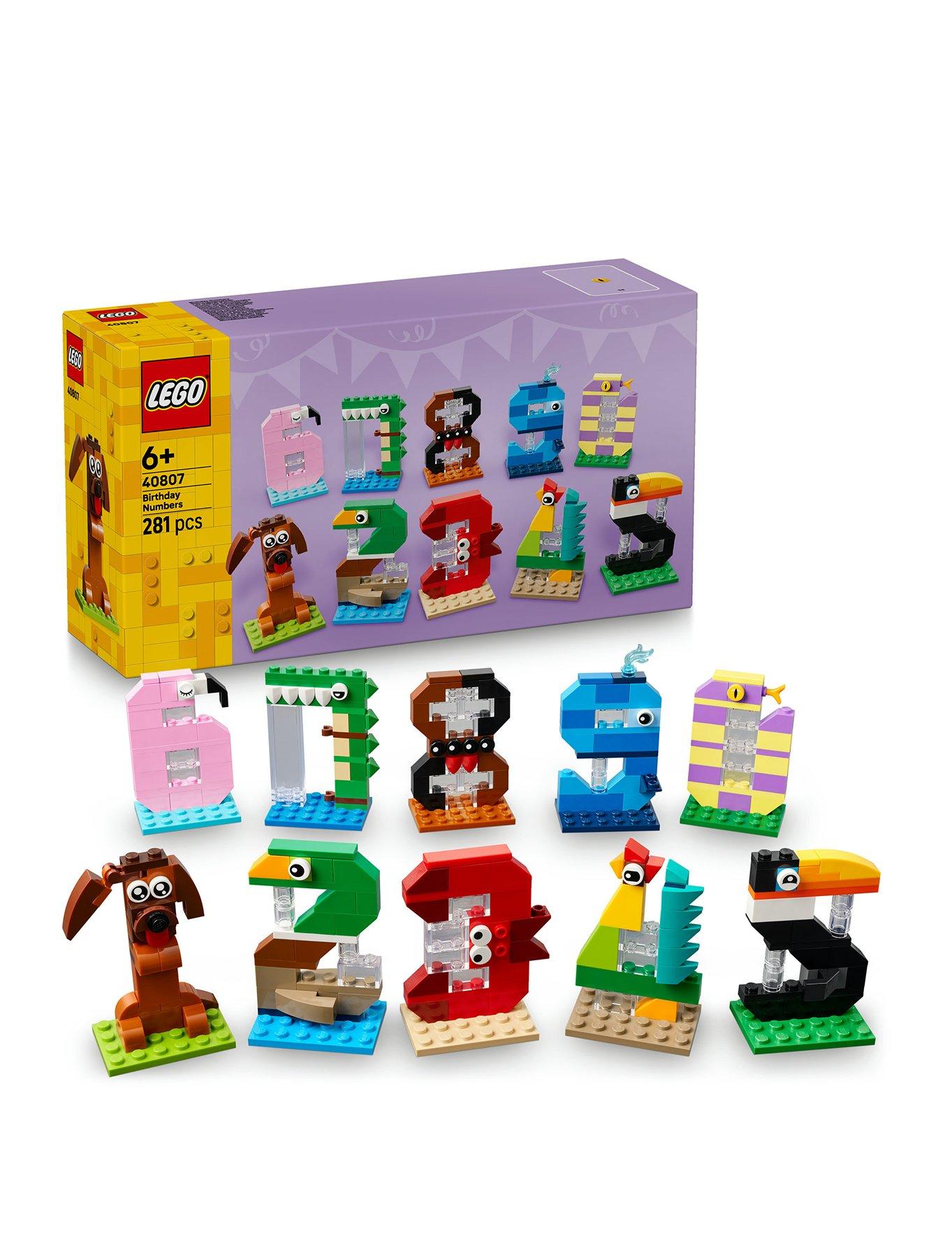 Image 1 of 8 of LEGO Birthday Numbers - Cake Topper with Animal Toys 40807