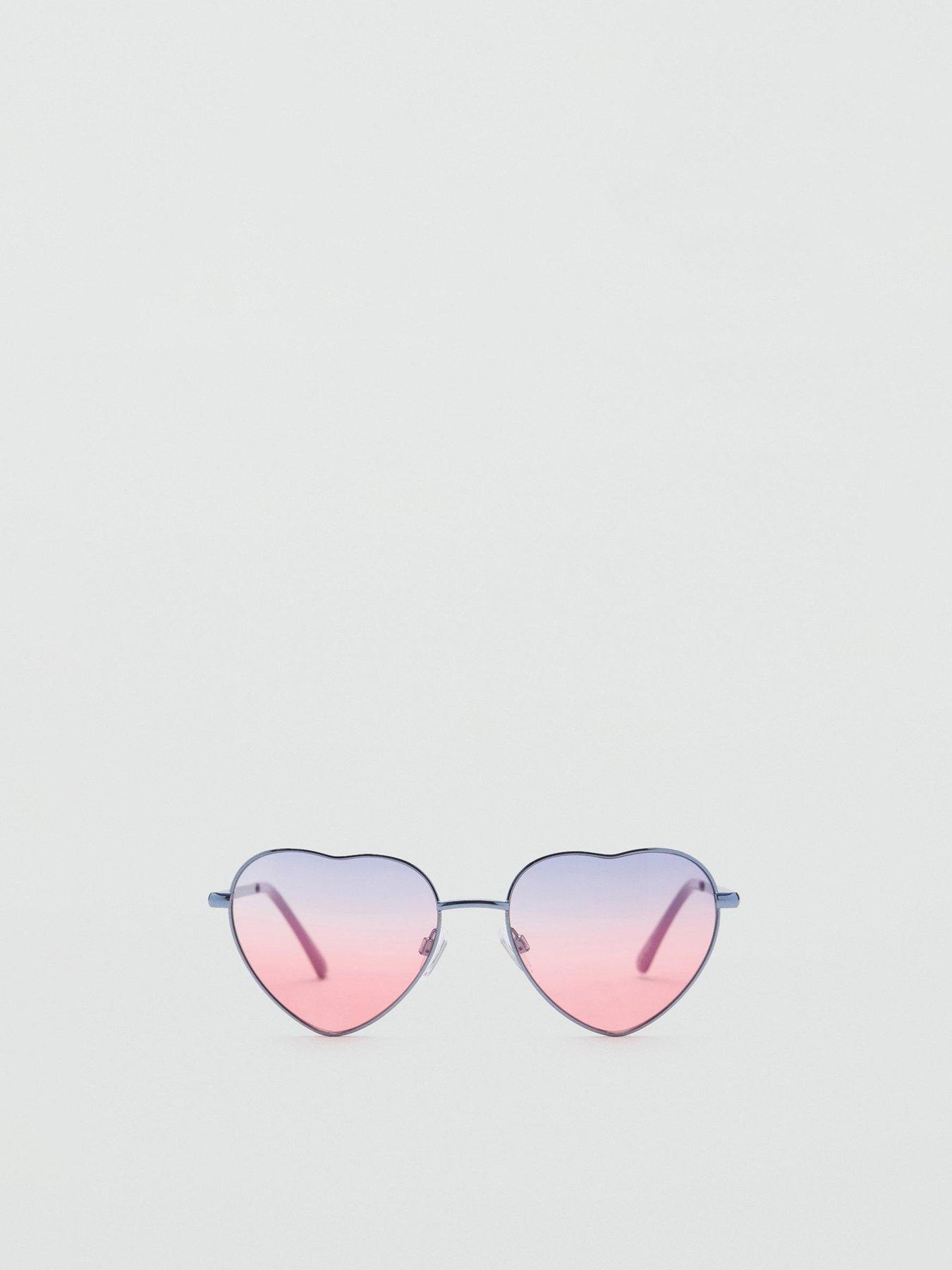 Image 2 of 4 of Mango Girls Heart Sunglasses - Purple