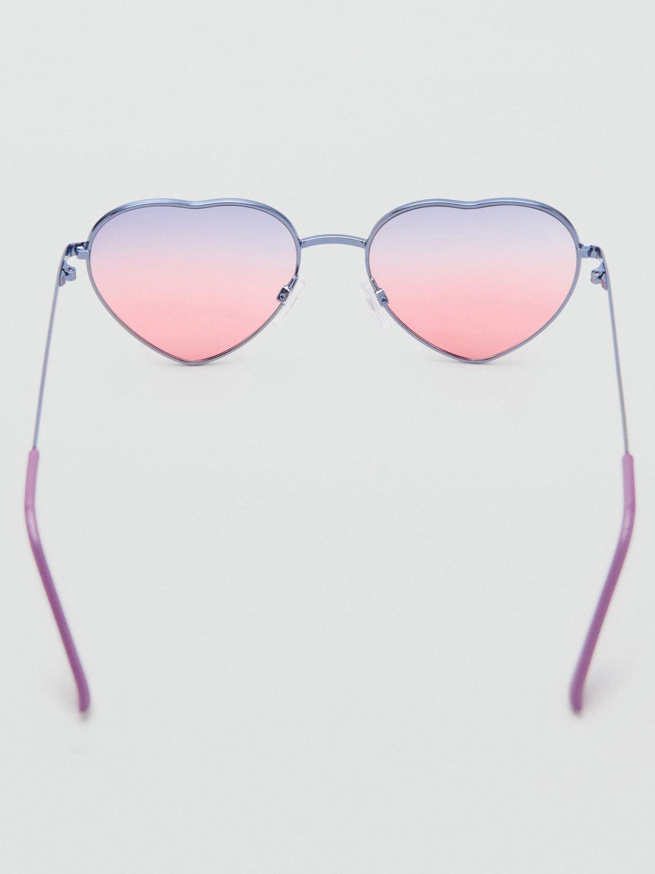 Image 3 of 4 of Mango Girls Heart Sunglasses - Purple