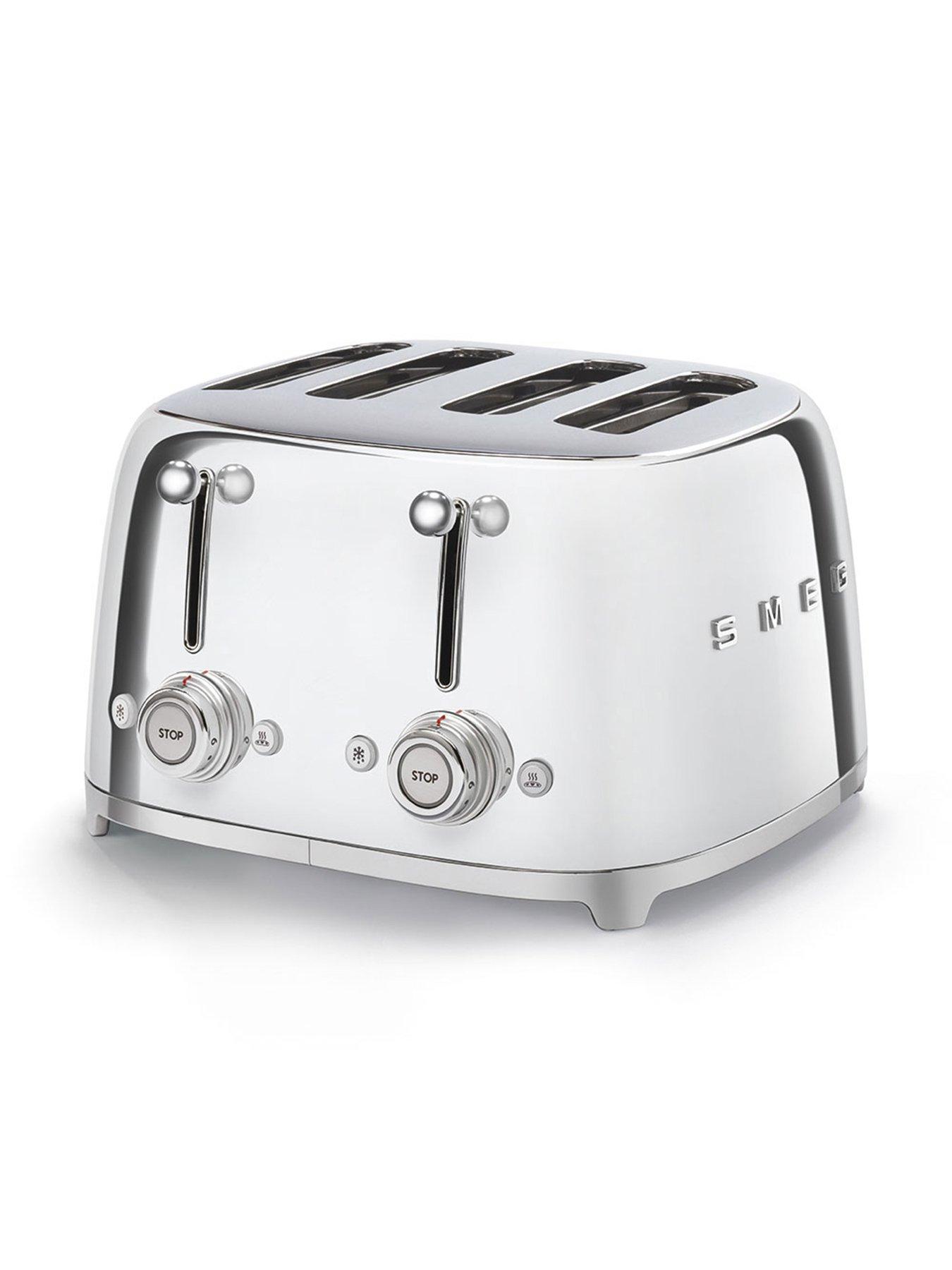 Image 3 of 6 of Smeg 50's Style Retro 1.7L Kettle &amp; Multi-Functional 4-Slice Toaster -&nbsp;Stainless Steel