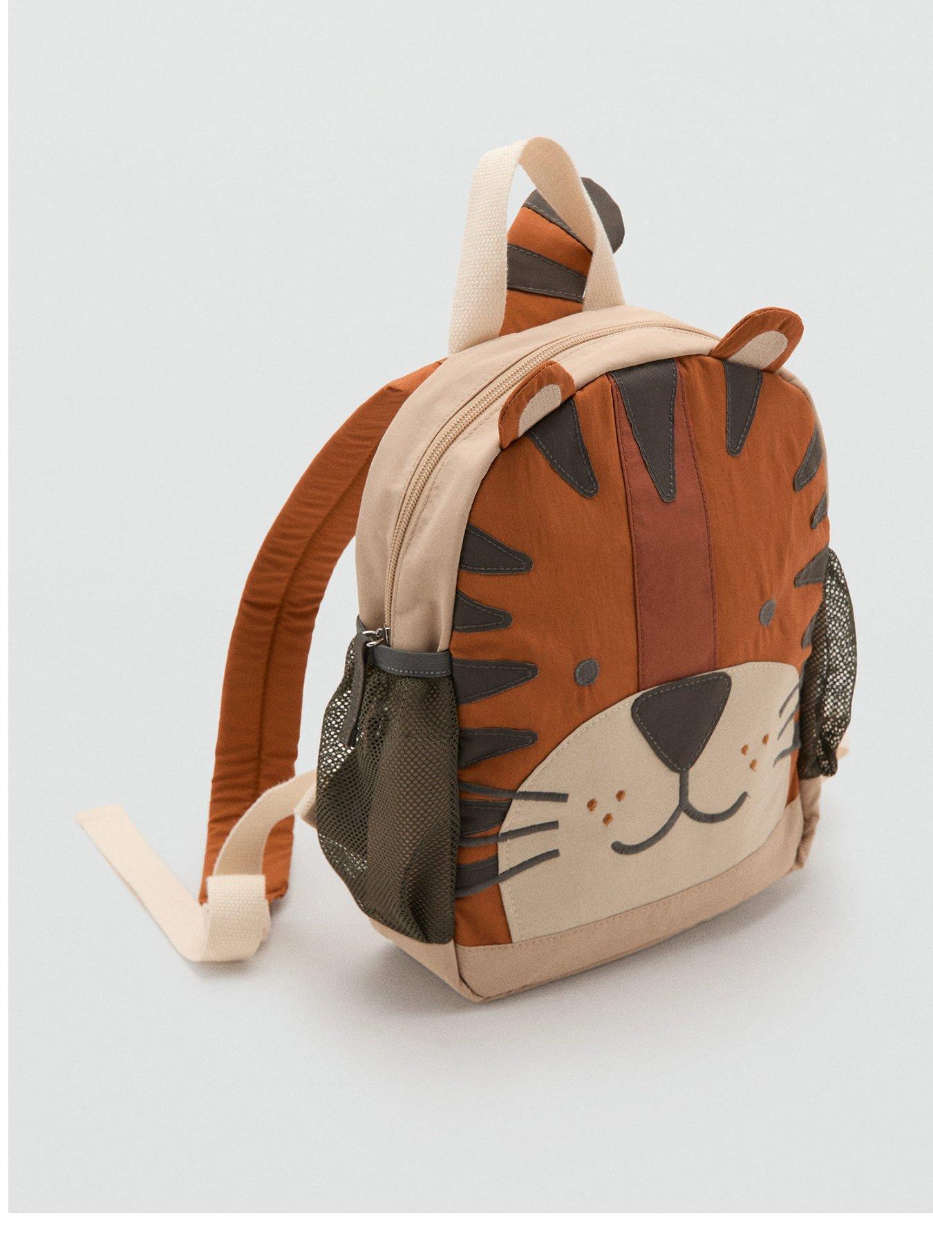Image 1 of 4 of Mango Younger Boys Tiger Backpack - Beige