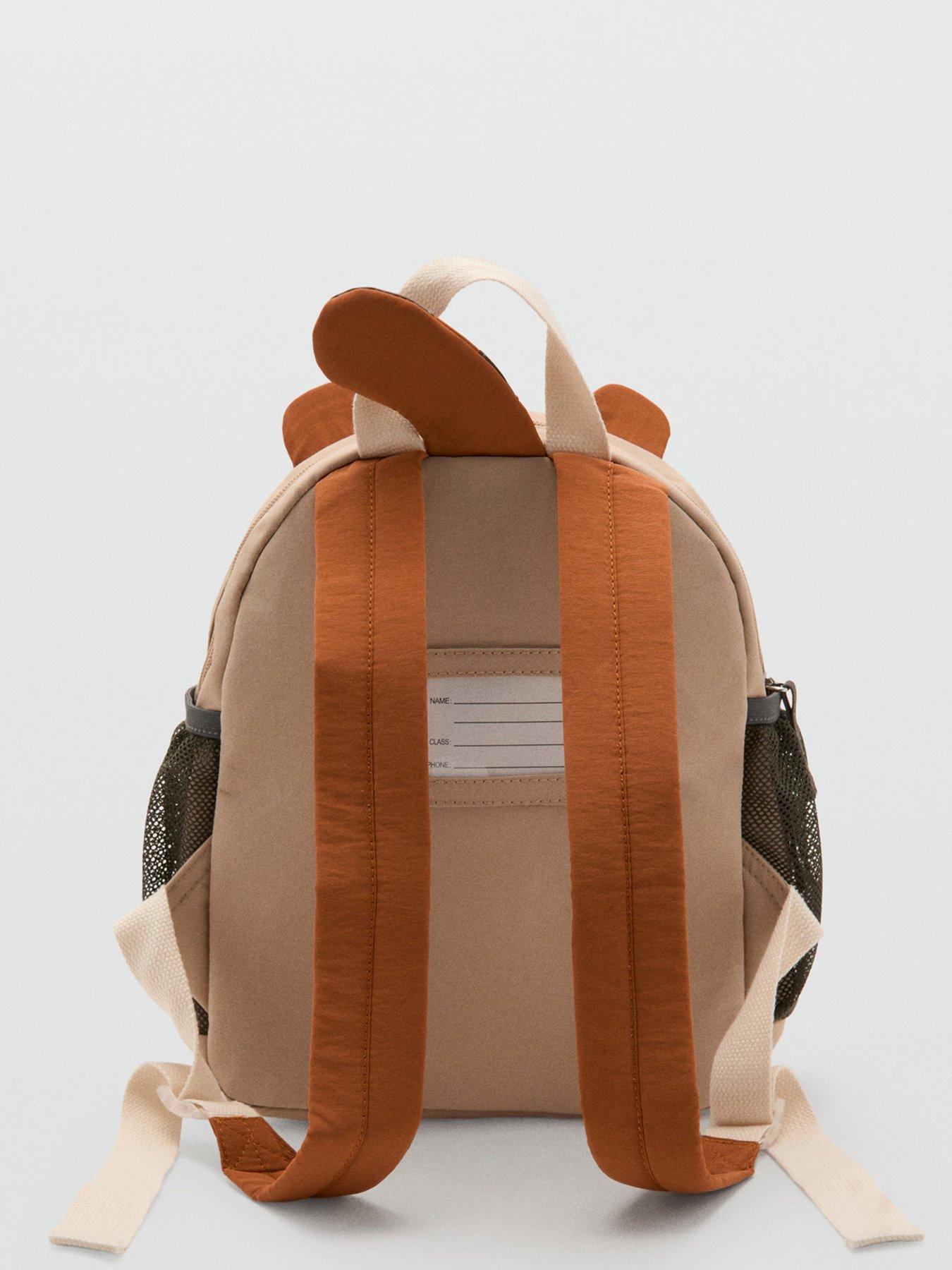 Image 2 of 4 of Mango Younger Boys Tiger Backpack - Beige