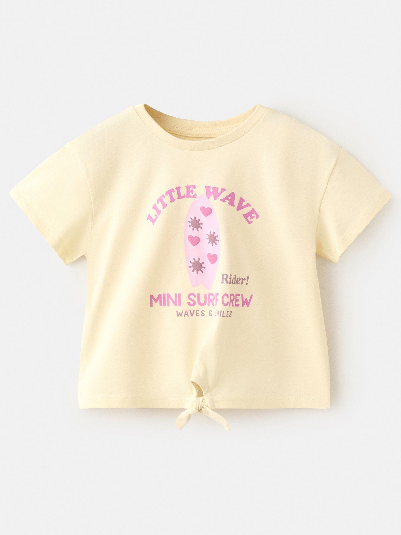 Mango Younger Girls Mini Surf Crew Short Sleeve Tshirt - Yellow
