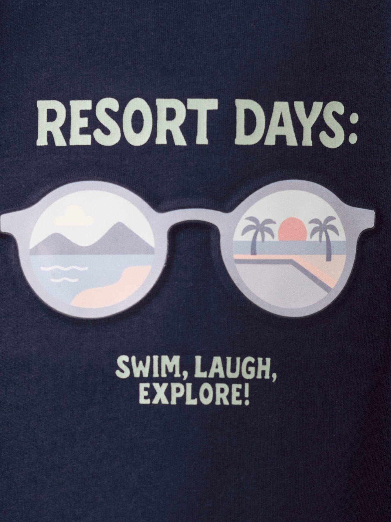 Image 4 of 4 of Mango Younger Boys Resort Days Short Sleeve T-shirt - Navy