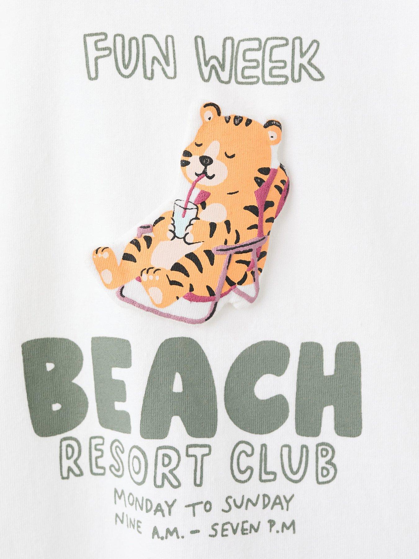 Image 3 of 3 of Mango Younger Boys Beach Club Short Sleeve T-shirt - White