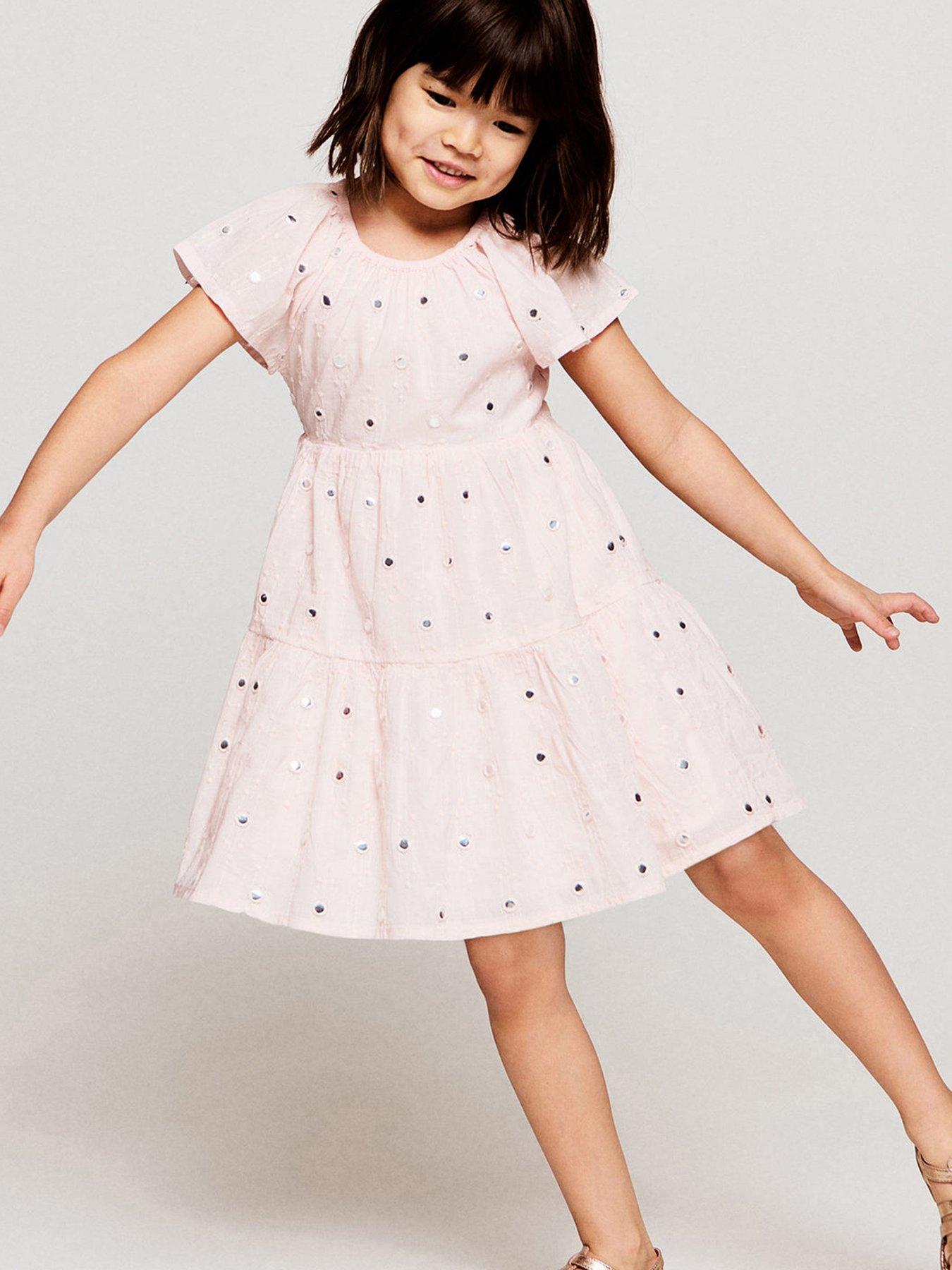 Mango Younger Girls Mirror Tiered Dress - Light Pink | Very