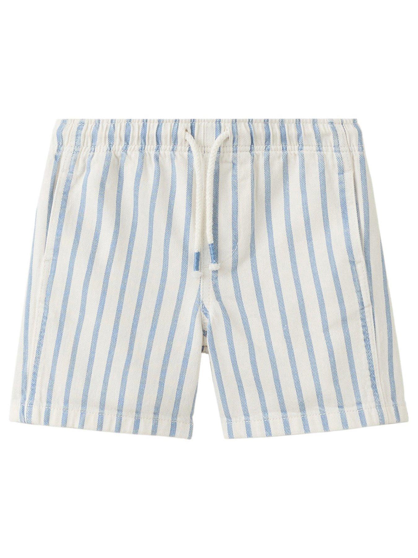 Mango Younger Boys Stripe Shorts, Blue, Size 5-6 Years