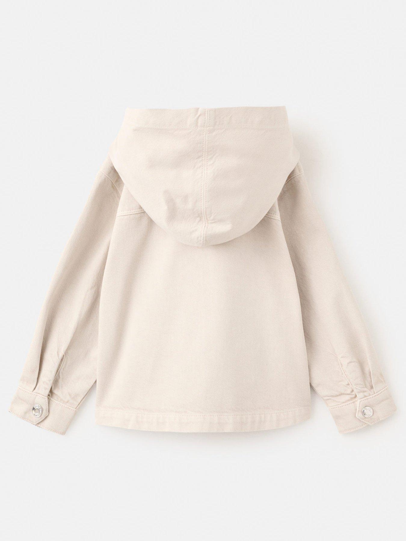 Image 2 of 4 of Mango Younger Boys Hooded Denim Jacket - Beige