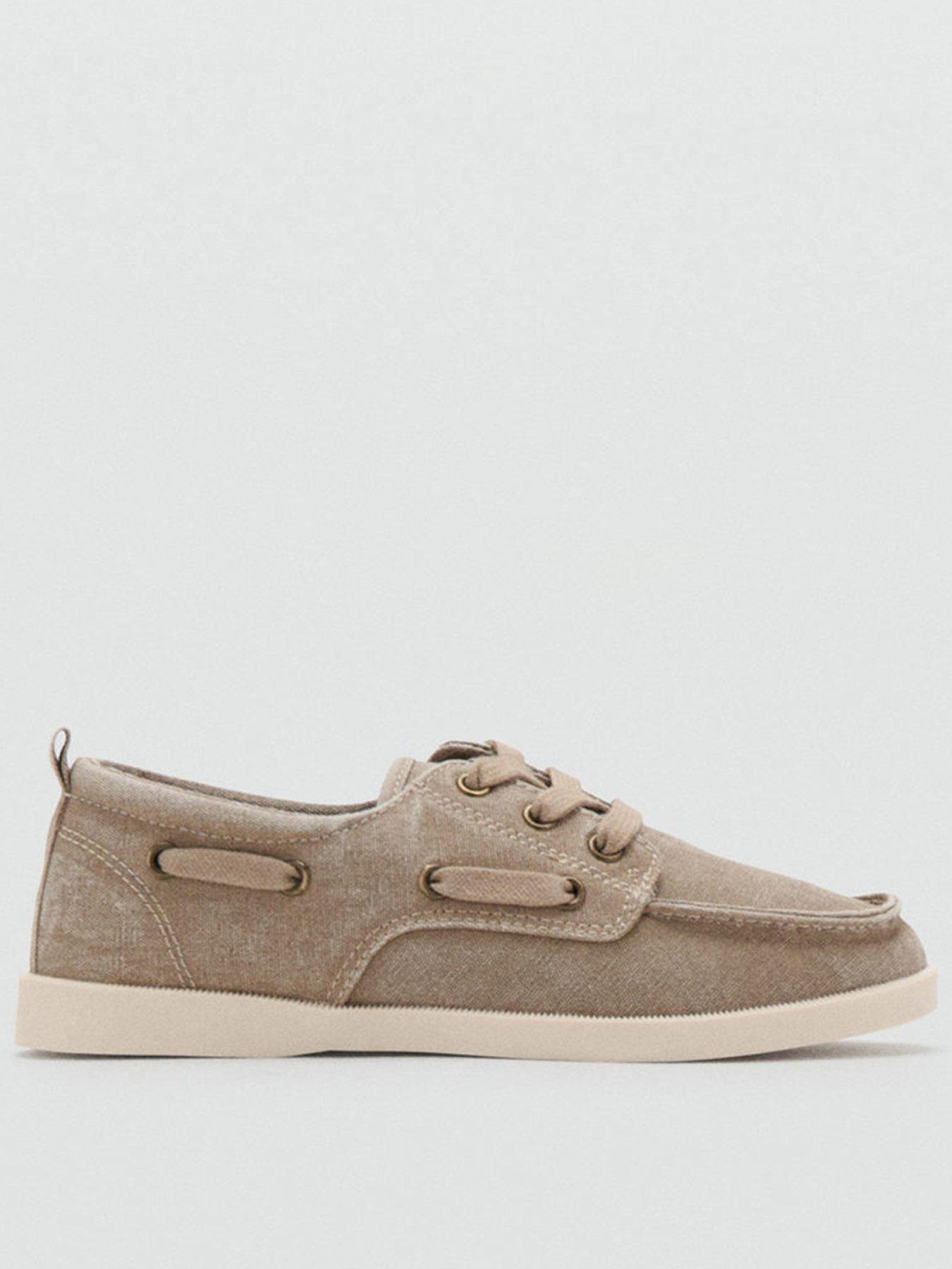 Mango Boys Canvas Boat Shoes - Beige
