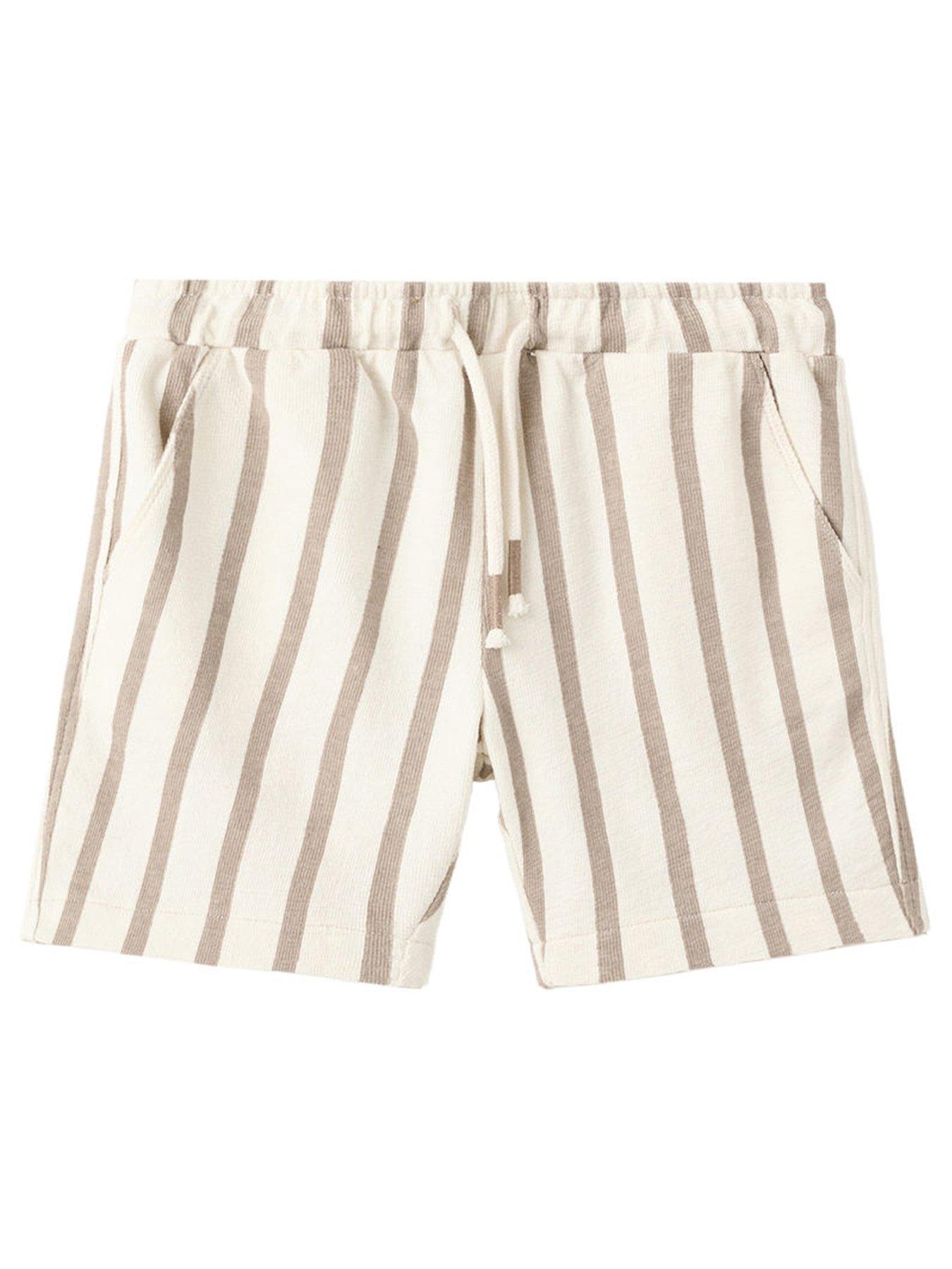 Mango Younger Boys Stripe Shorts, Brown, Size 18-24 Months