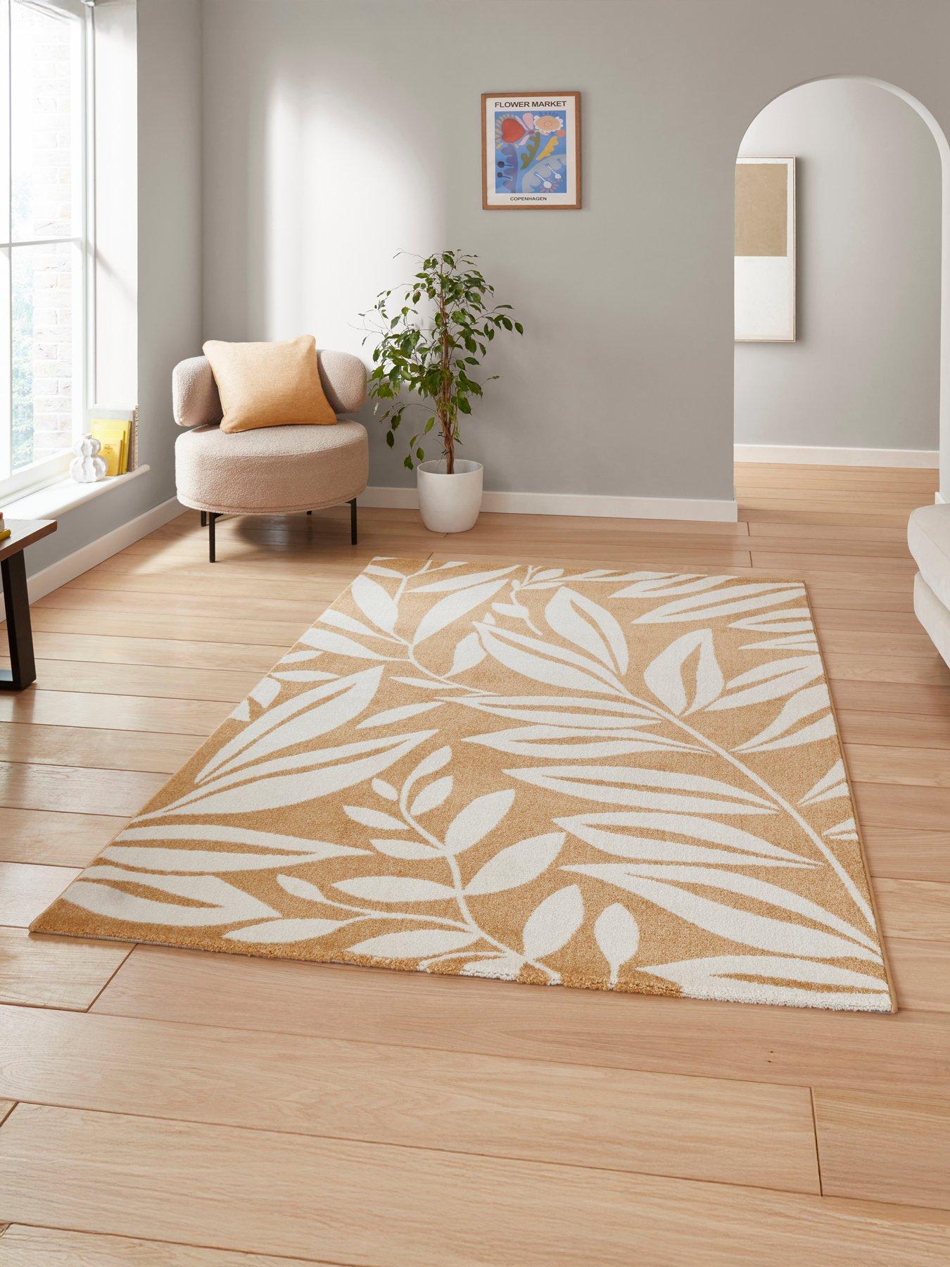 Catherine Lansfield Cl - Sorrel Leaves Ochre - 160 X 230