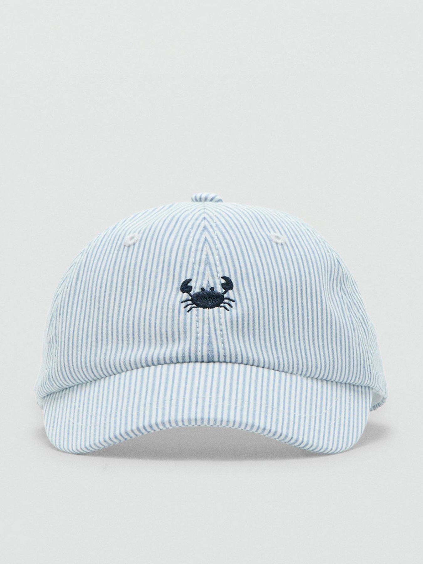 Mango Younger Boys Striped Crab Cap - Blue
