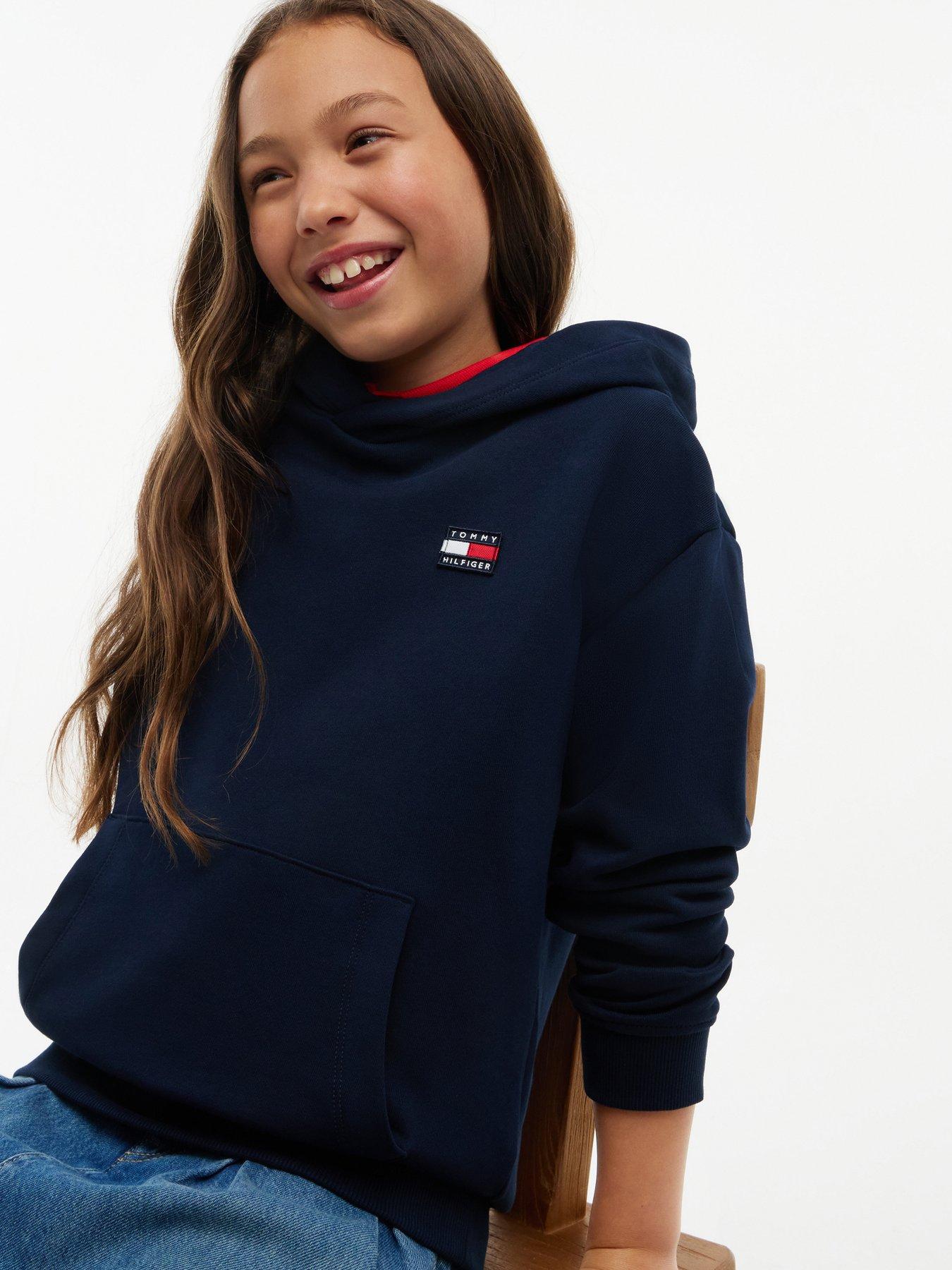 Tommy Hilfiger Kids Flag Heritage Hoodie, Navy, Size 12 Years