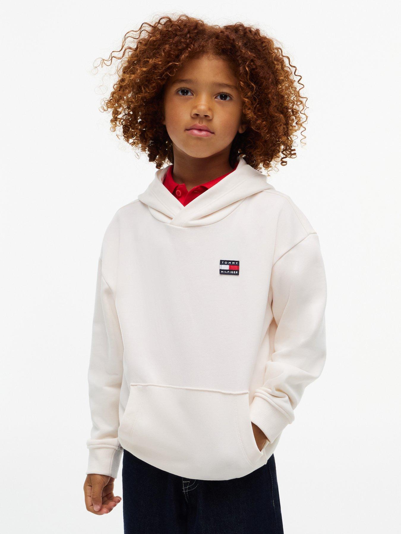 Tommy Hilfiger Kids Flag Heritage Hoodie, Cream, Size 16 Years