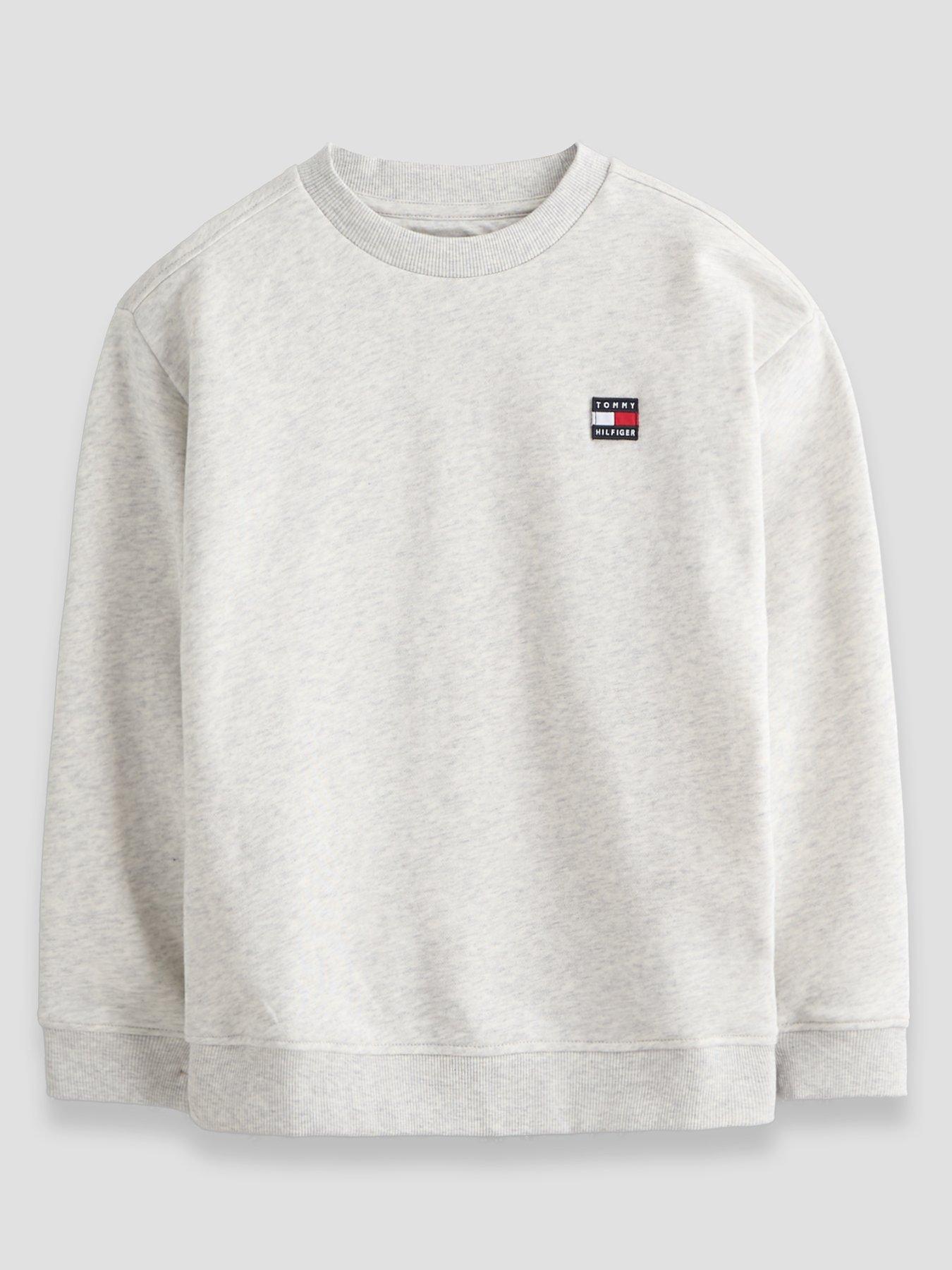 Tommy Hilfiger Boys Kids' Heritage Flag Crew Sweatshirt - Heather Grey - 8Y - Image 5
