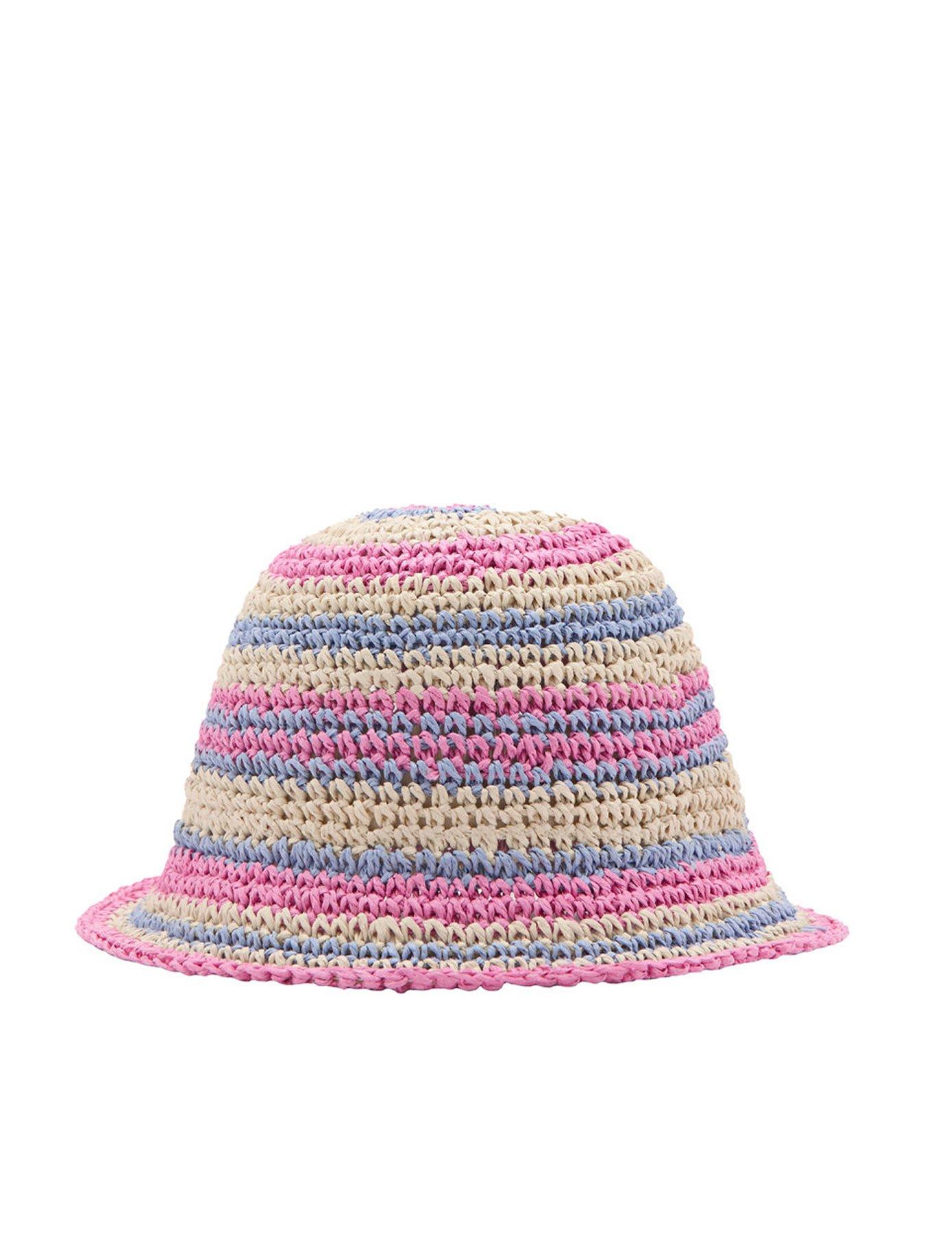 Mango Younger Girls Rainbow Straw Hat, Beige, Size 3-5 Years
