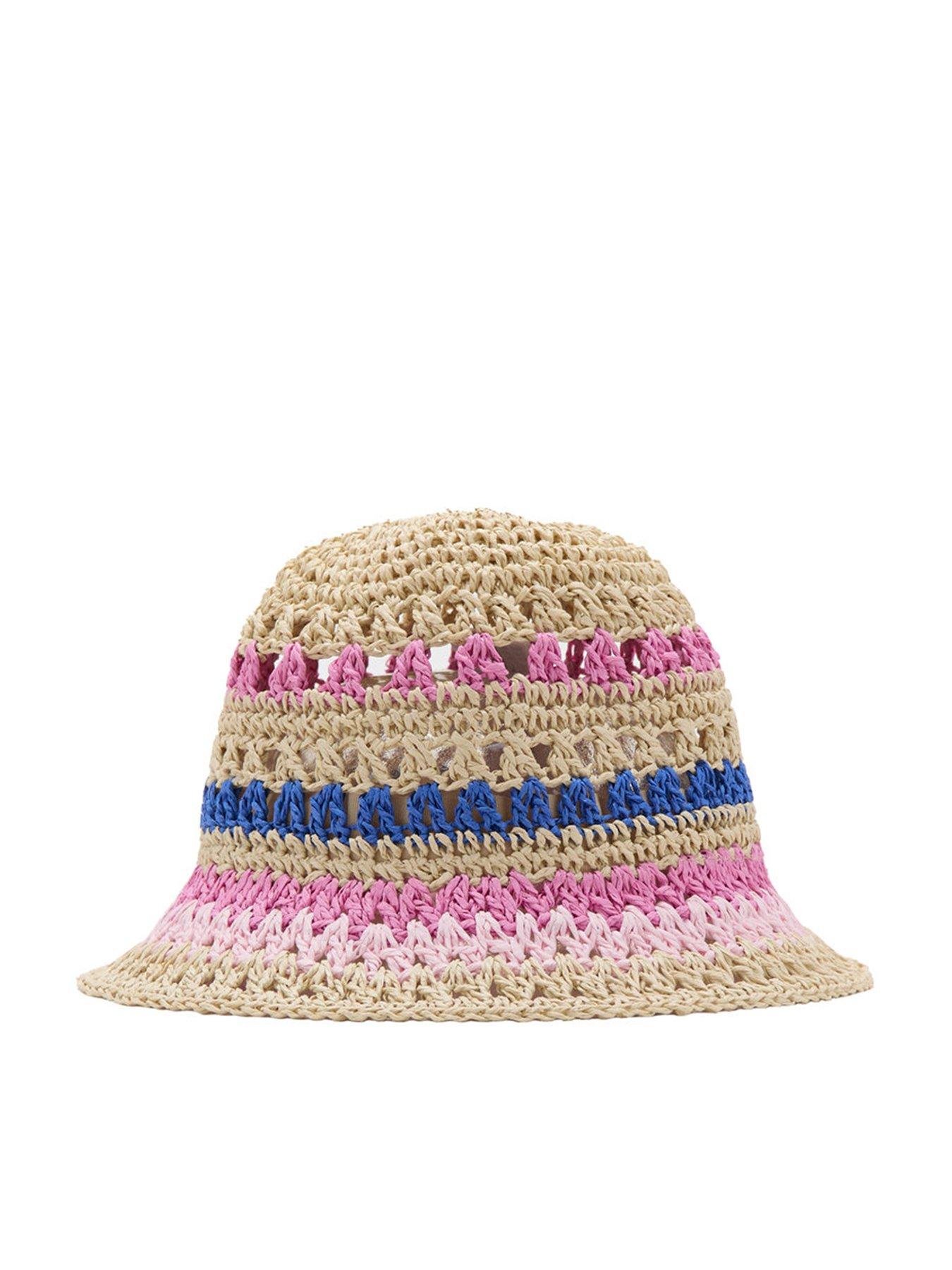 Mango Girls Straw Hat, Beige, Size 6-9 Years