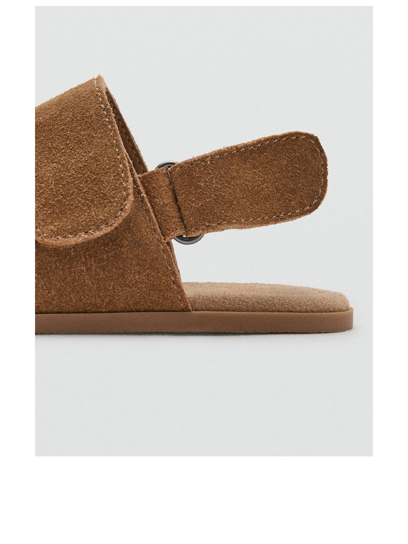 Image 3 of 5 of Mango Younger Boys Leather Velcro Fastening Sandals - Brown