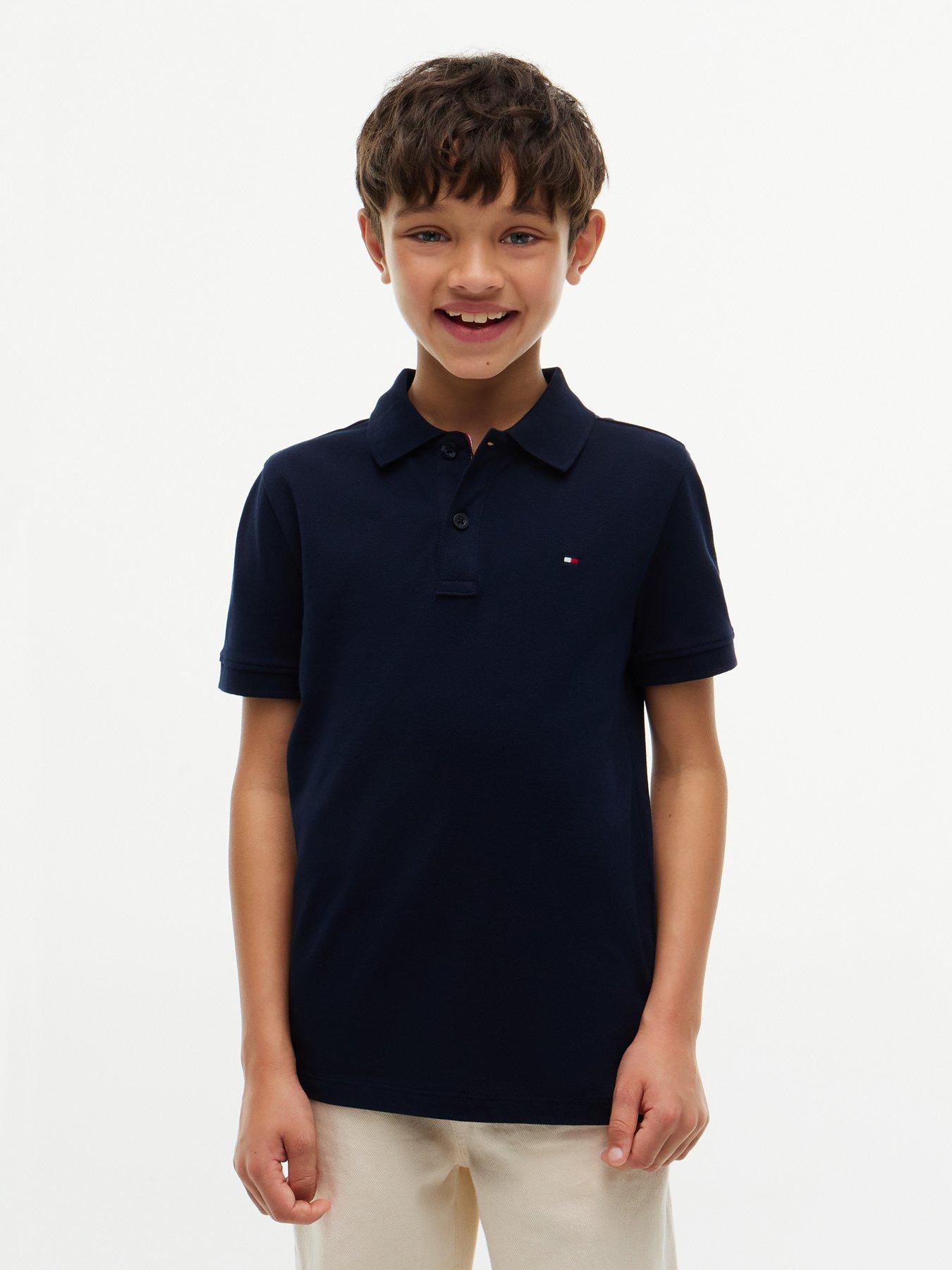 Tommy Hilfiger Boys Short Sleeve Polo Shirt, Navy, Size 16 Years