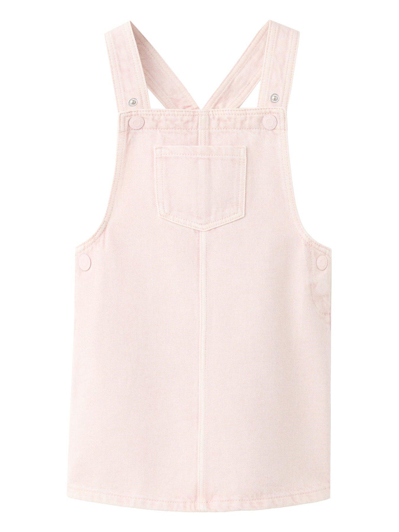 Mango Younger Girls Denim Pinafore - Pink