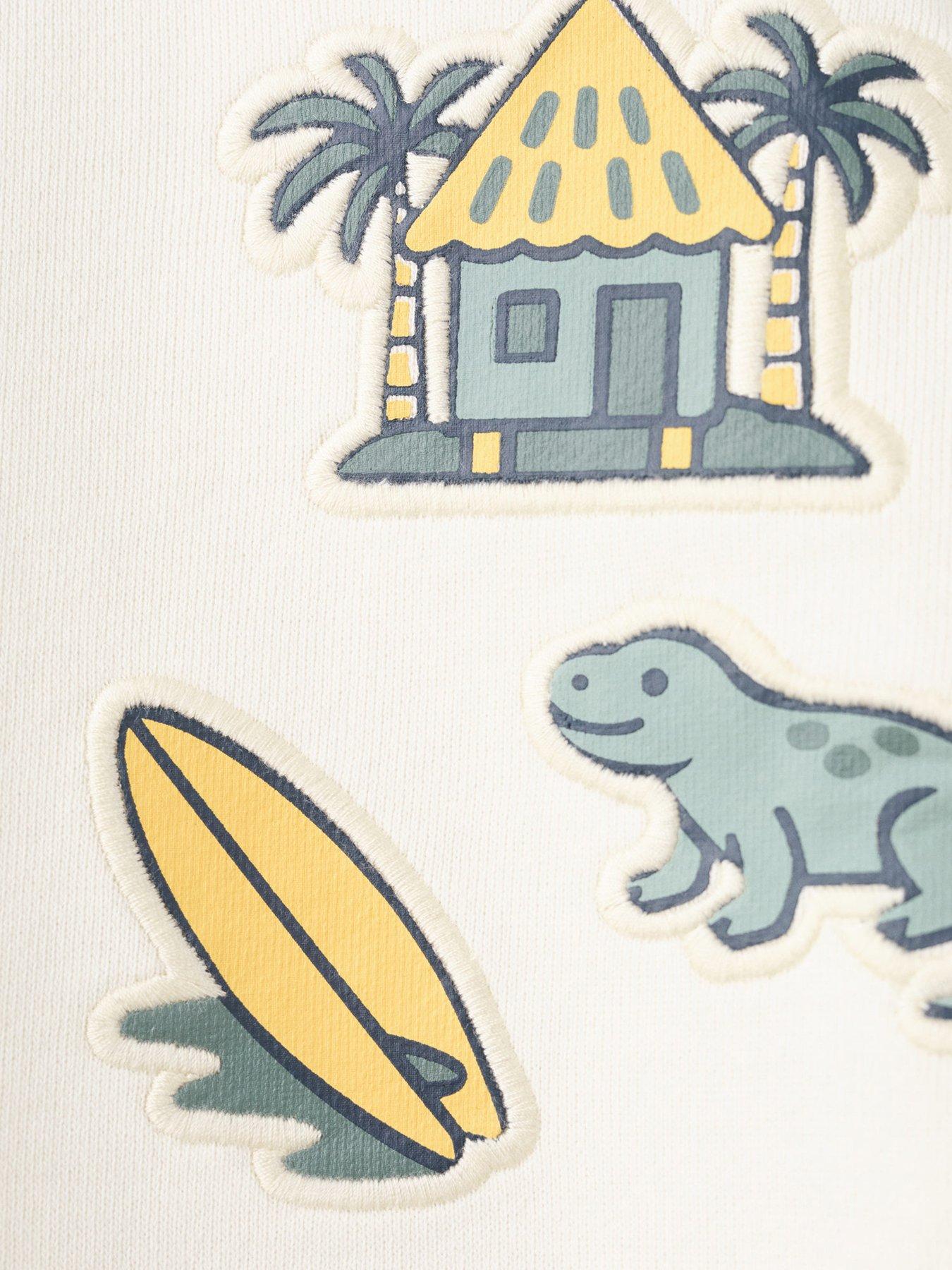 Image 4 of 4 of Mango Younger Boys Paradise Awaits Back Print Sweatshirt - Light Cream