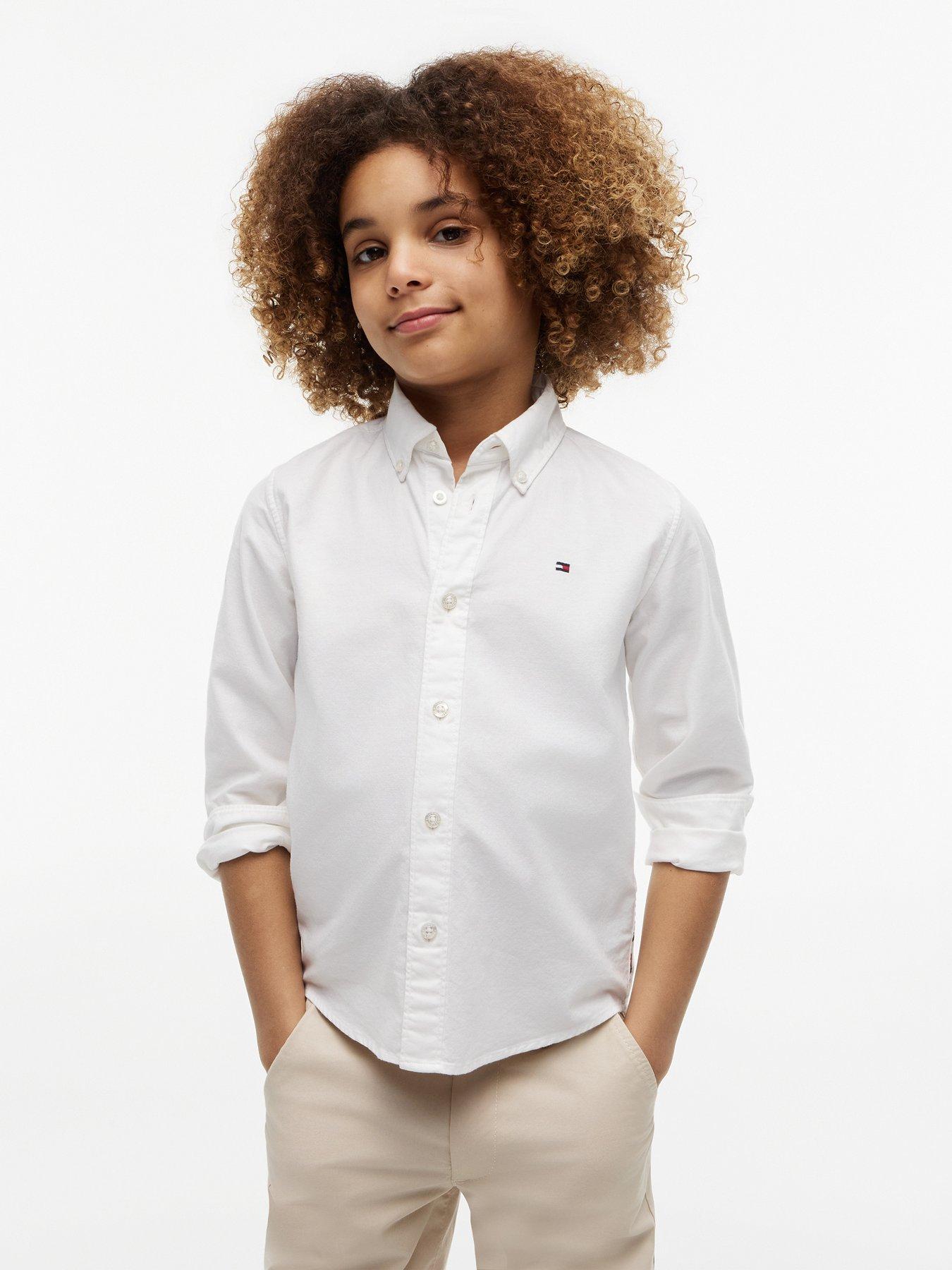 Tommy Hilfiger Boys 'S Oxford Long Sleeve Shirt - White Ybr - 12Y - Image 6