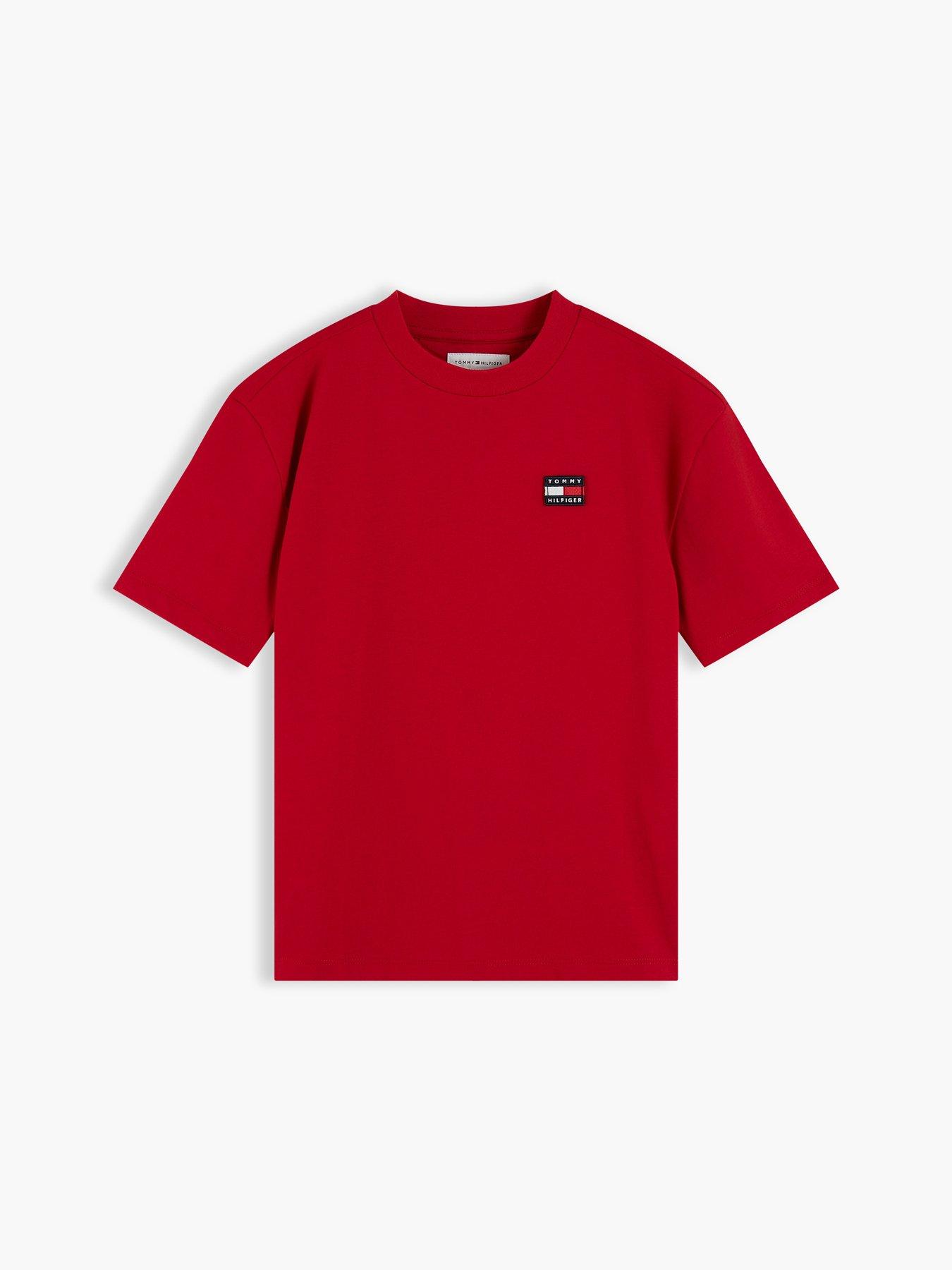 Tommy Hilfiger Kids Heritage Archive Short Sleeve T-Shirt, Red, Size 8 Years